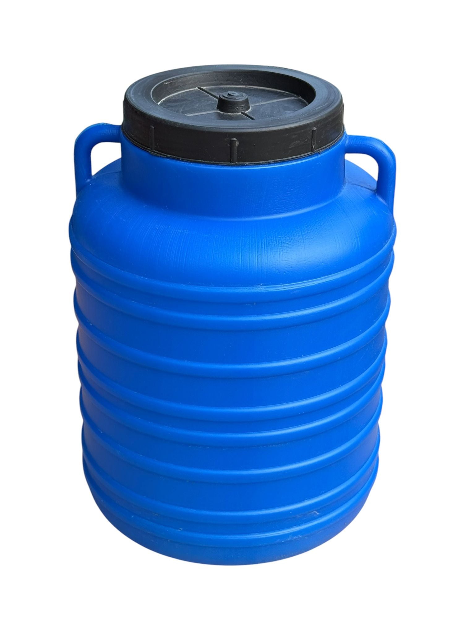 Bidon plastic alimentar 15 litri albastru cu capac si manere