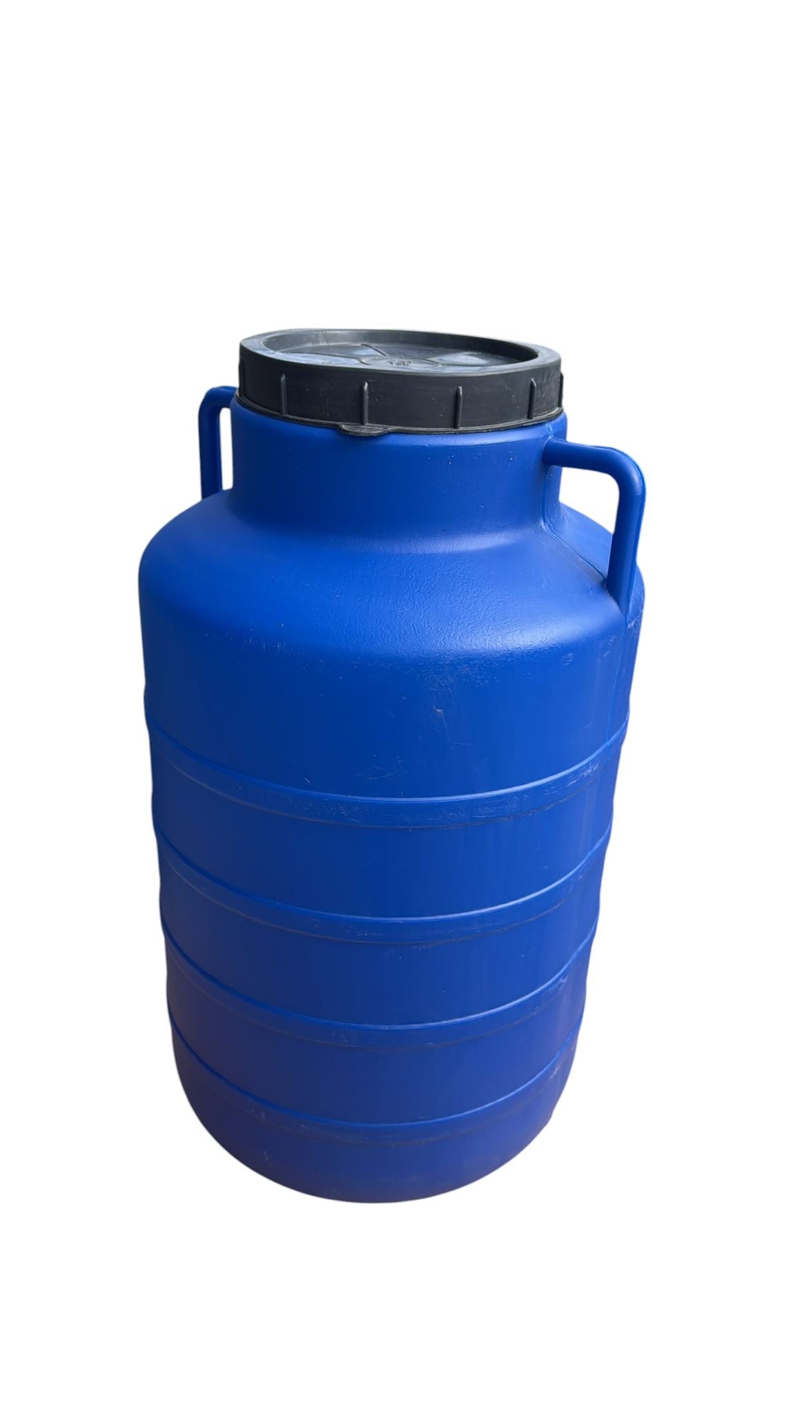 Bidon plastic alimentar 60 litri albastru cu capac si manere