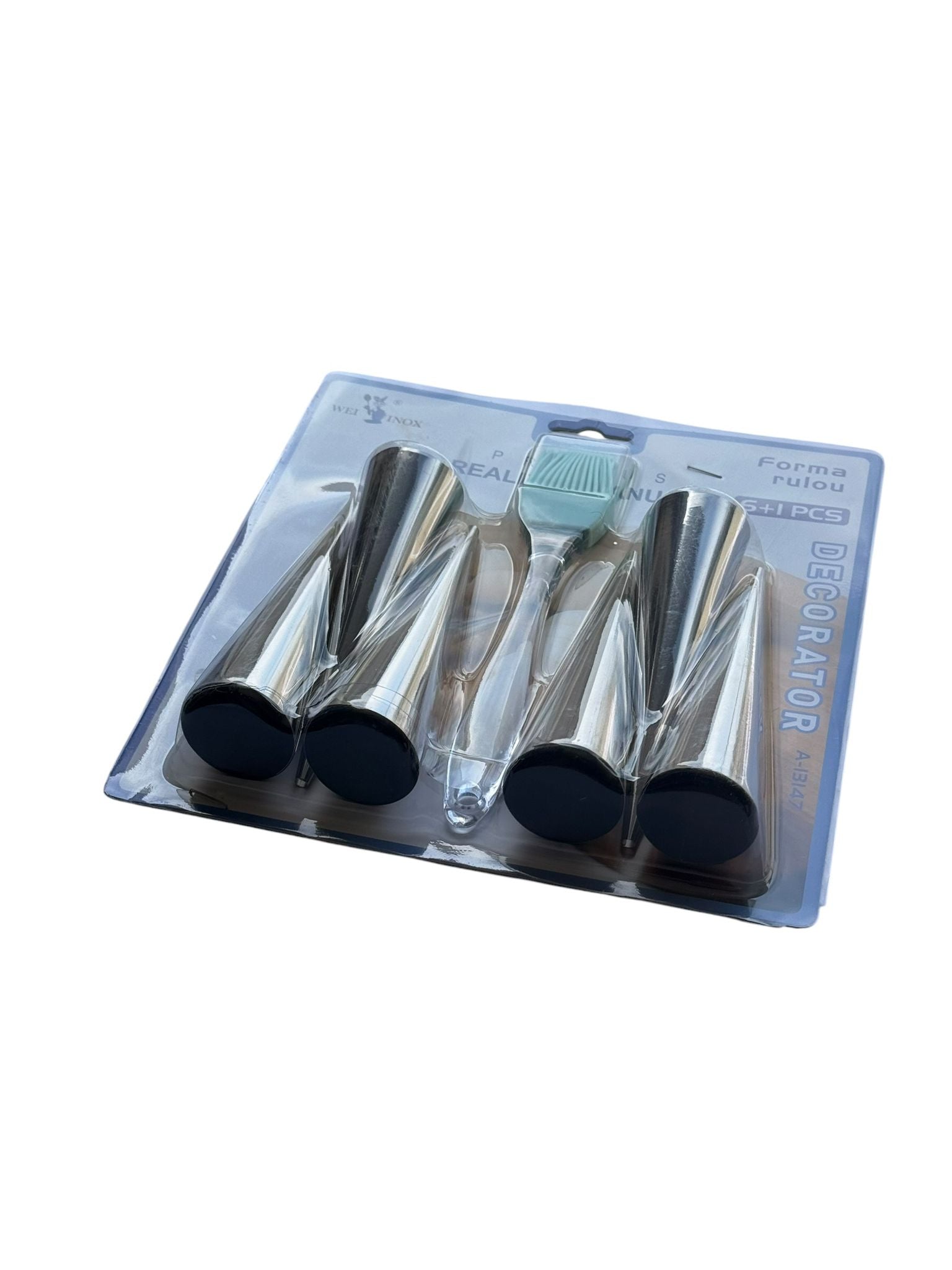 Set forme rulou prajituri 6 bucati cu pensula decorare