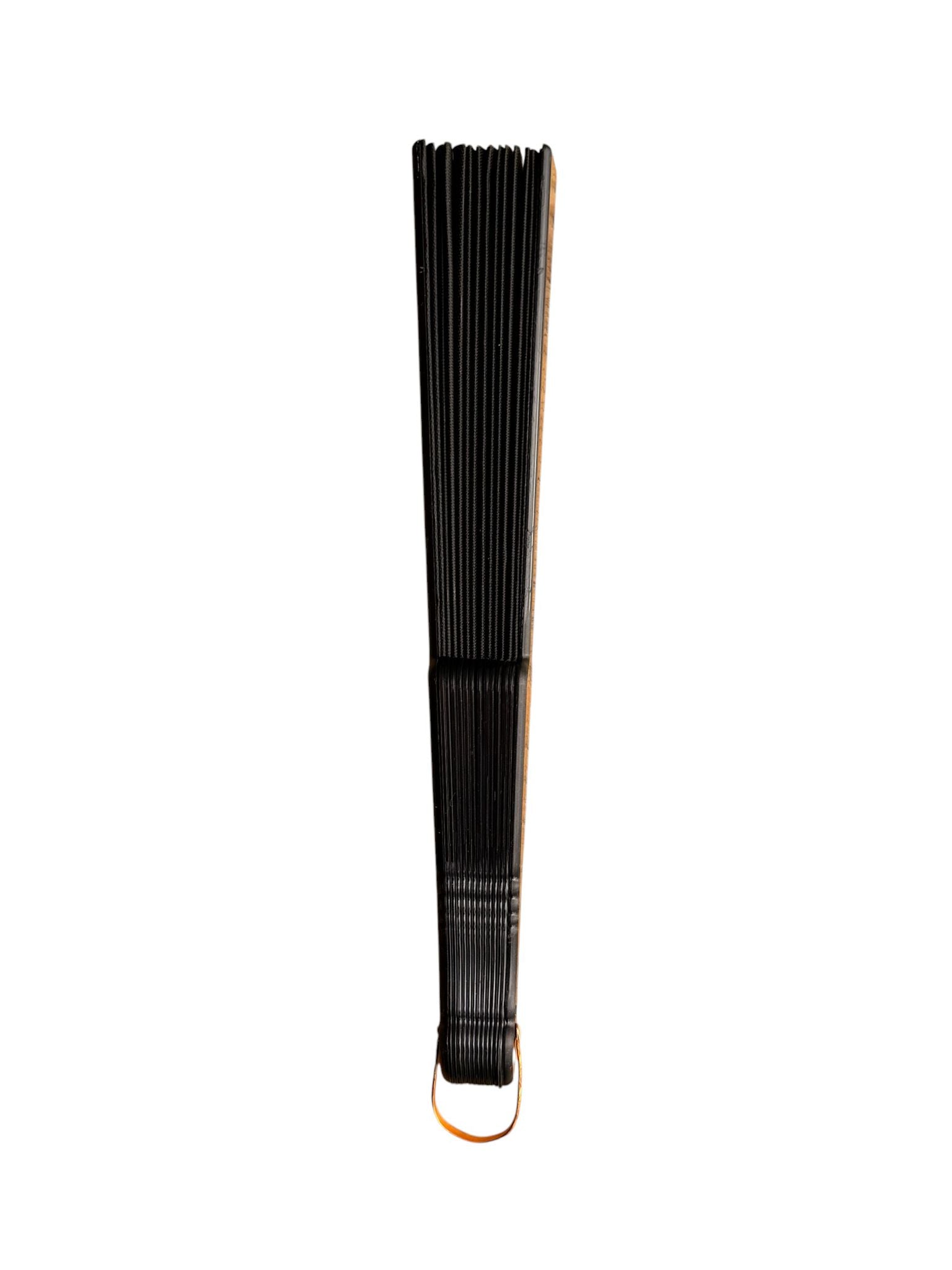 Evantai pliabil negru elegant din plastic si material textil