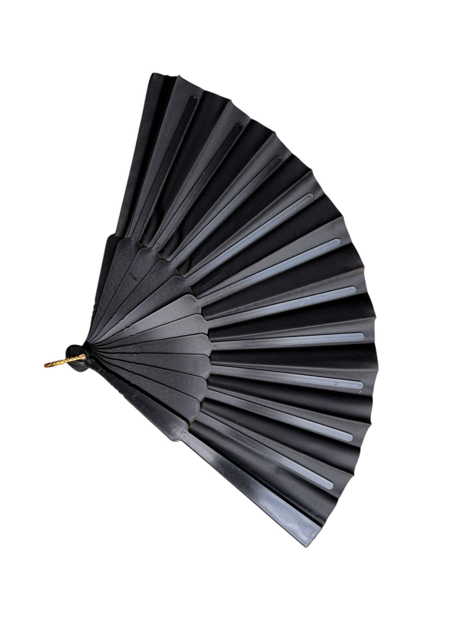 Evantai pliabil negru elegant din plastic si material textil