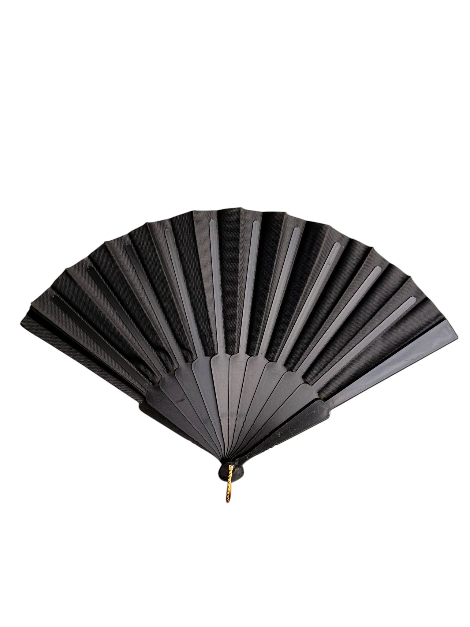 Evantai pliabil negru elegant din plastic si material textil
