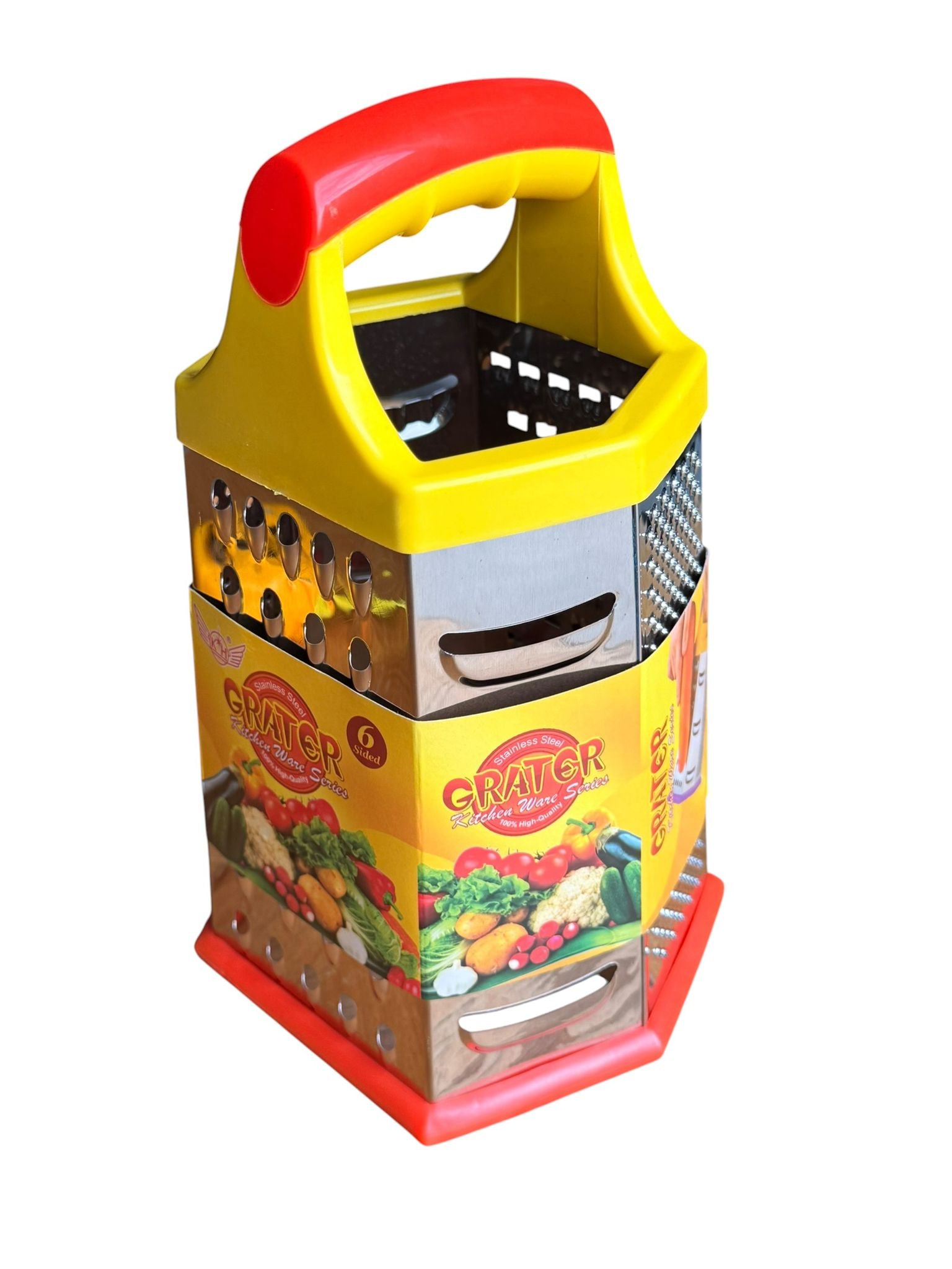 Razatoare inox 6 fete cu maner ergonomic si baza stabila multifunctionala