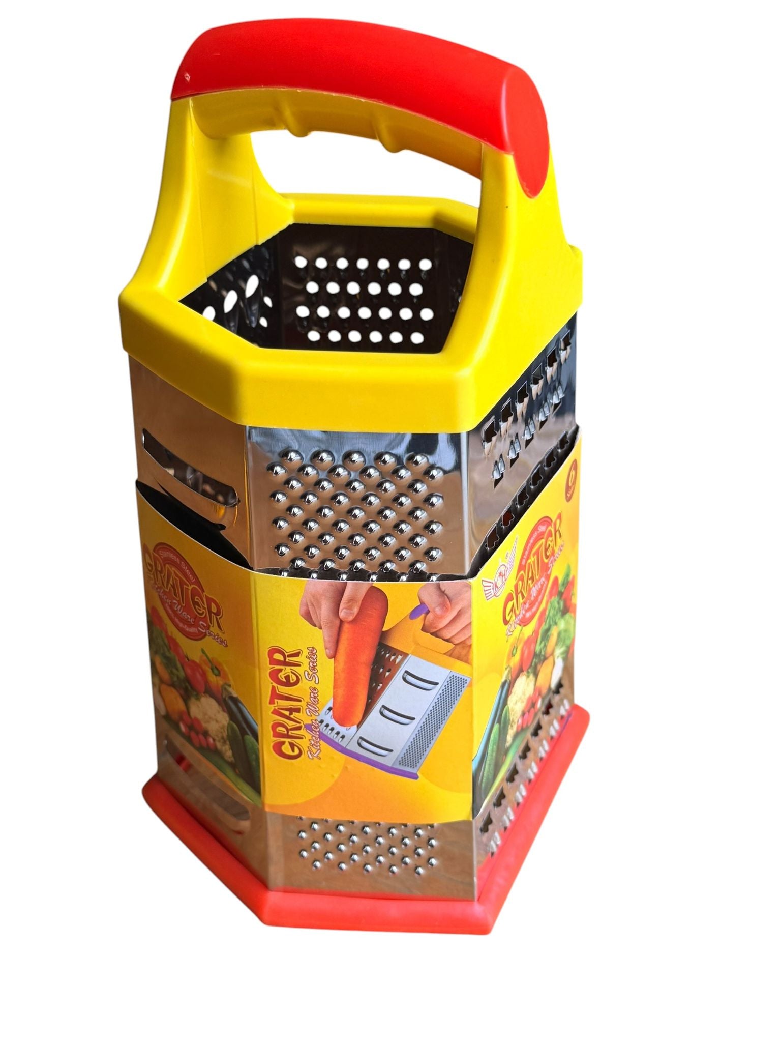 Razatoare inox 6 fete cu maner ergonomic si baza stabila multifunctionala