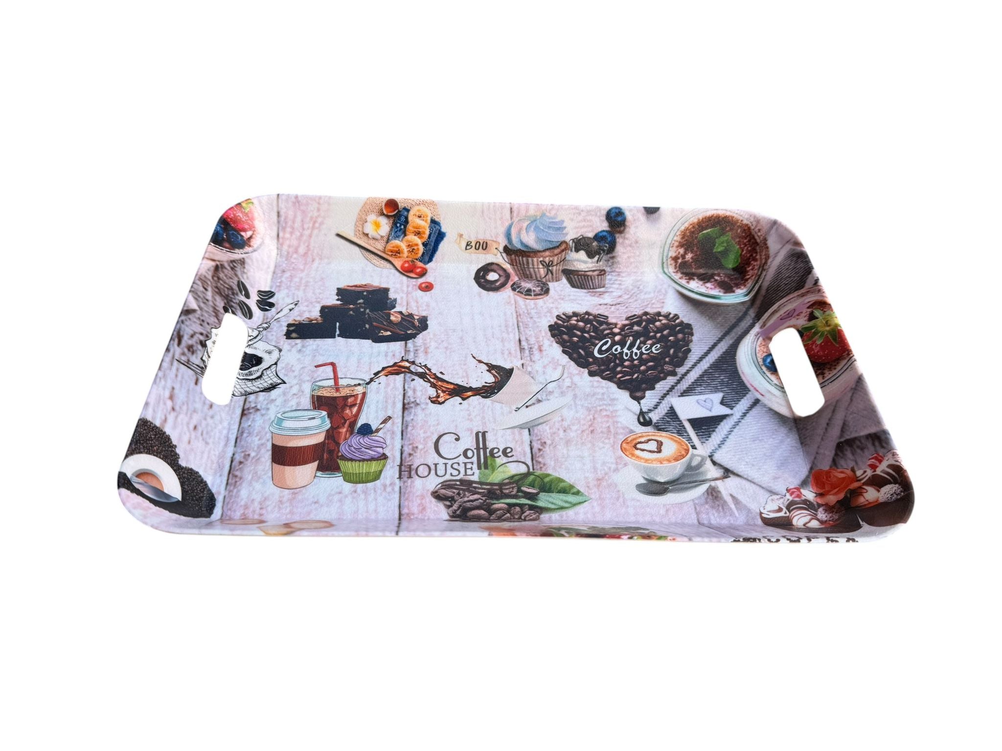 Tava servire dreptunghiulara model coffee 33x22 cm