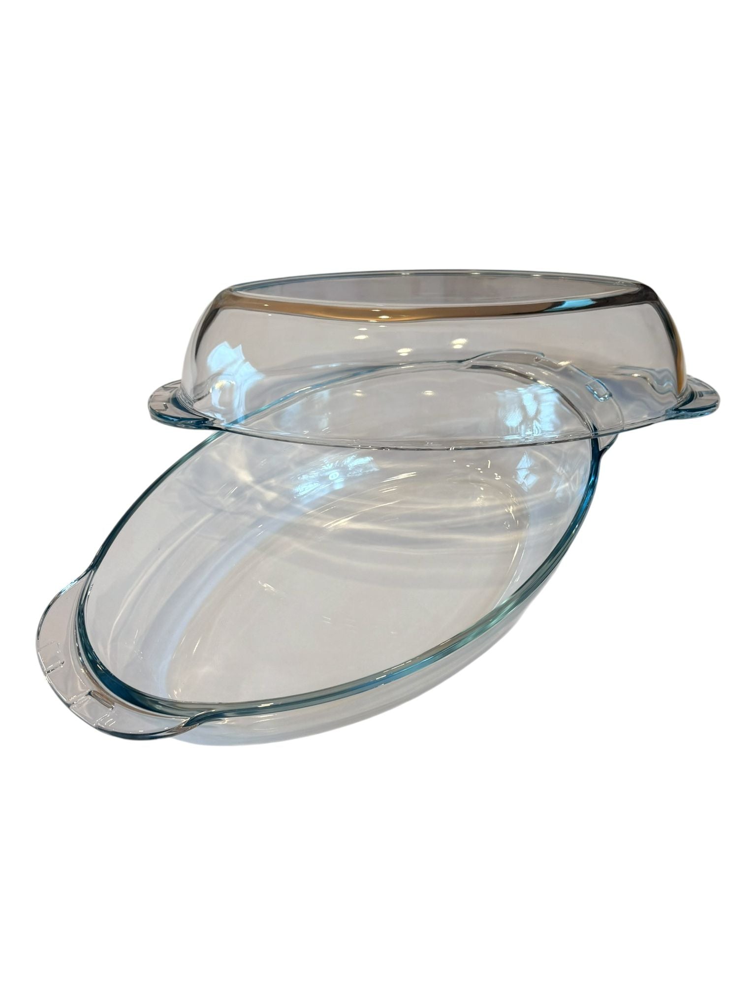 Vas yena oval cu capac Borcam 2.25L sticla termorezistenta