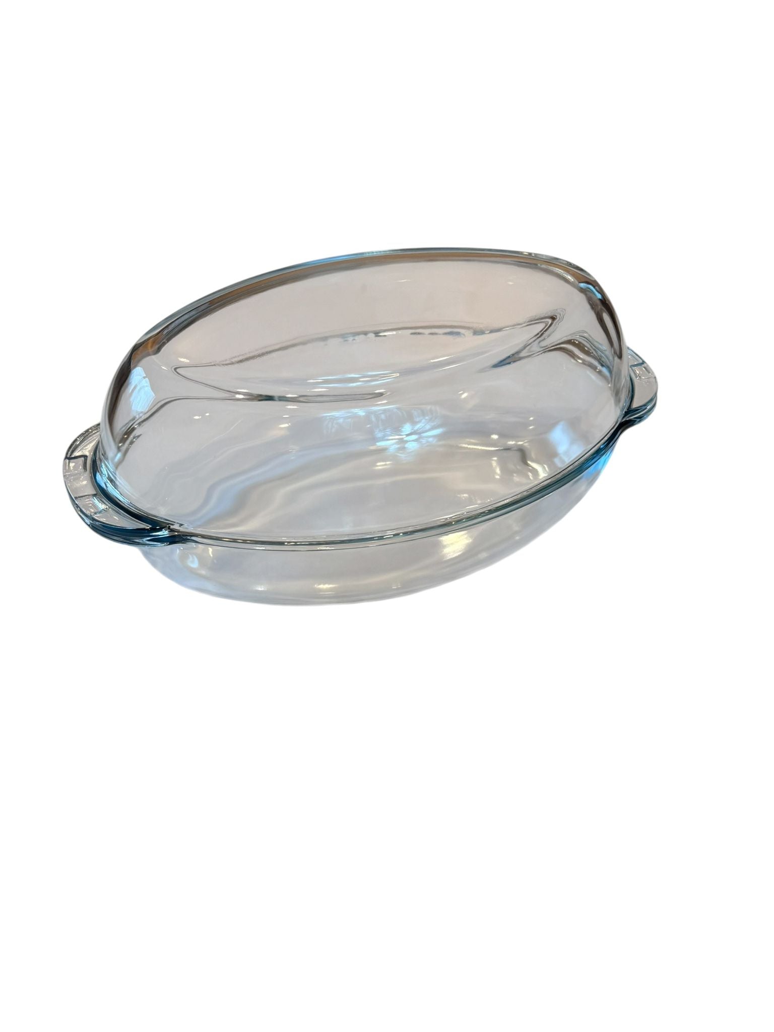 Vas yena oval cu capac Borcam 2.25L sticla termorezistenta