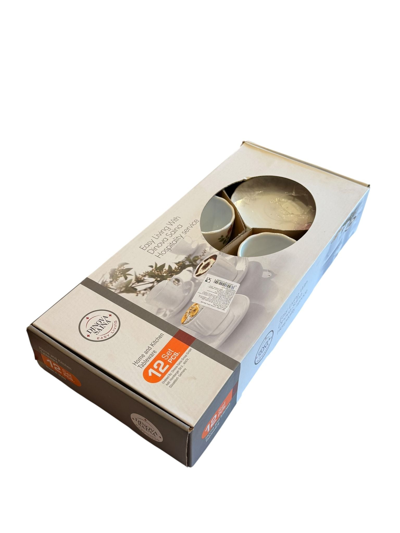 Set cesti cafea cu farfurii 12 piese model floral opal 6 persoane