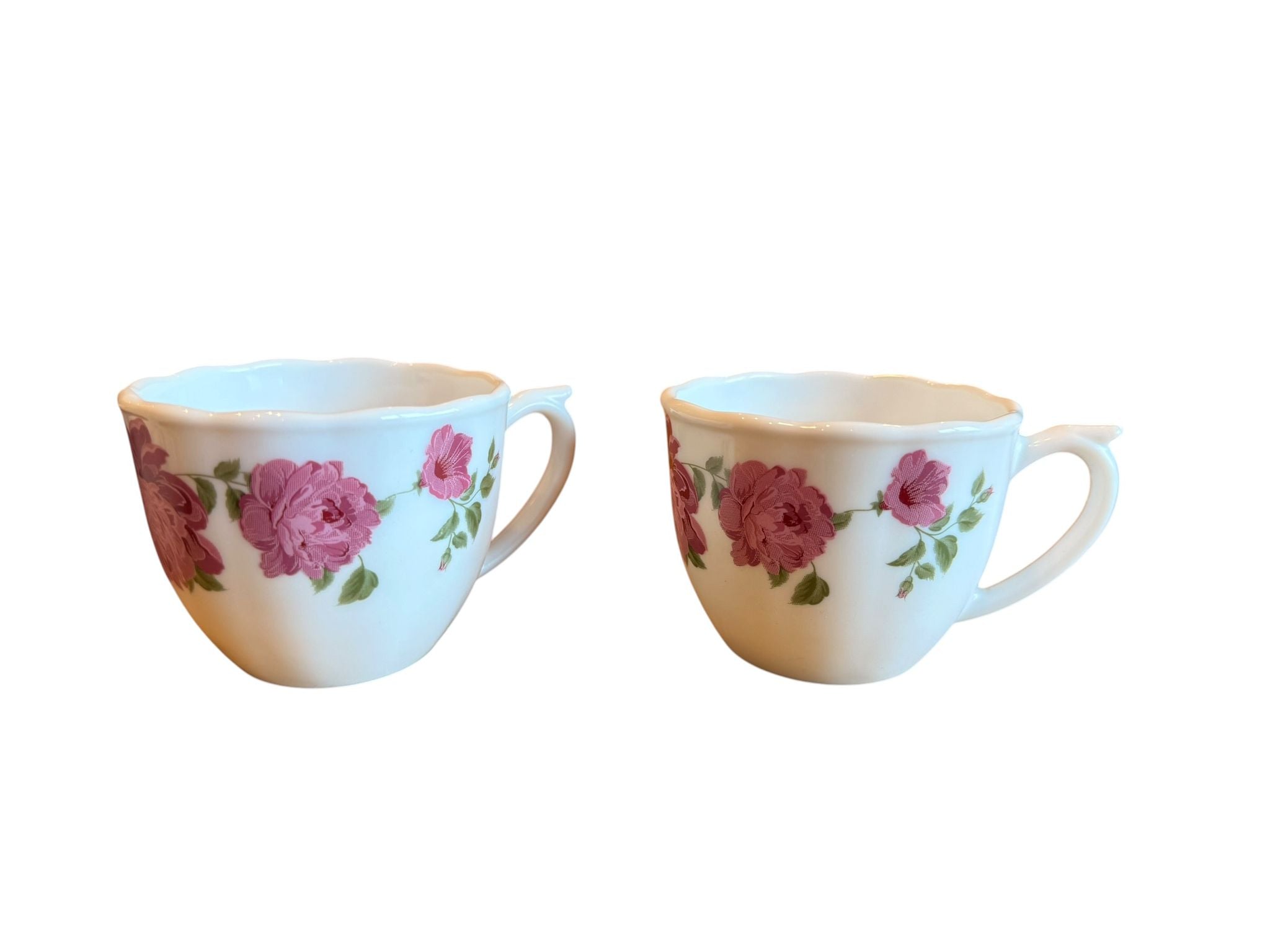 Set cesti cafea cu farfurii 12 piese model floral opal 6 persoane