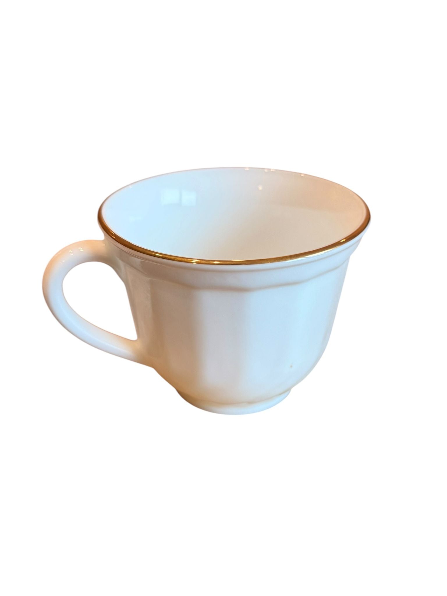 Set cesti cafea cu farfurii 12 piese opal alb margine aurie 190 ml 6 persoane