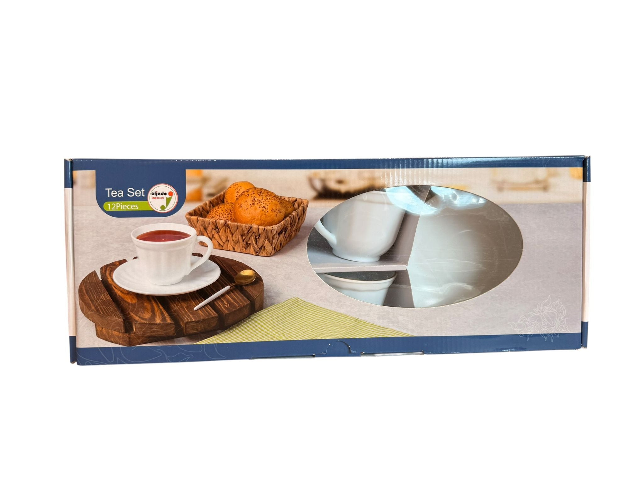 Set cesti cafea cu farfurii 12 piese opal alb margine aurie 190 ml 6 persoane