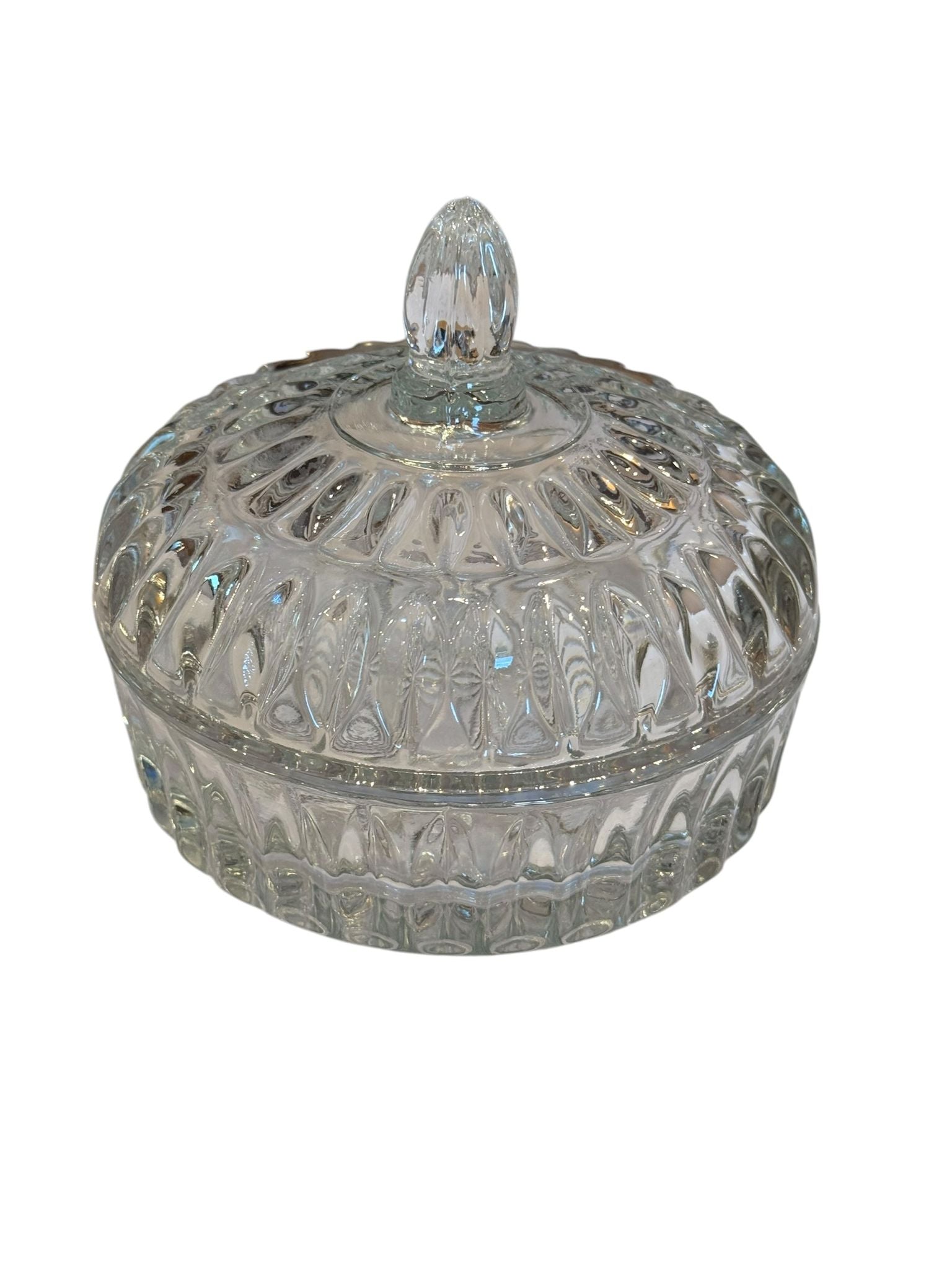 Bomboniera sticla cu capac model decorativ transparent Zarrin