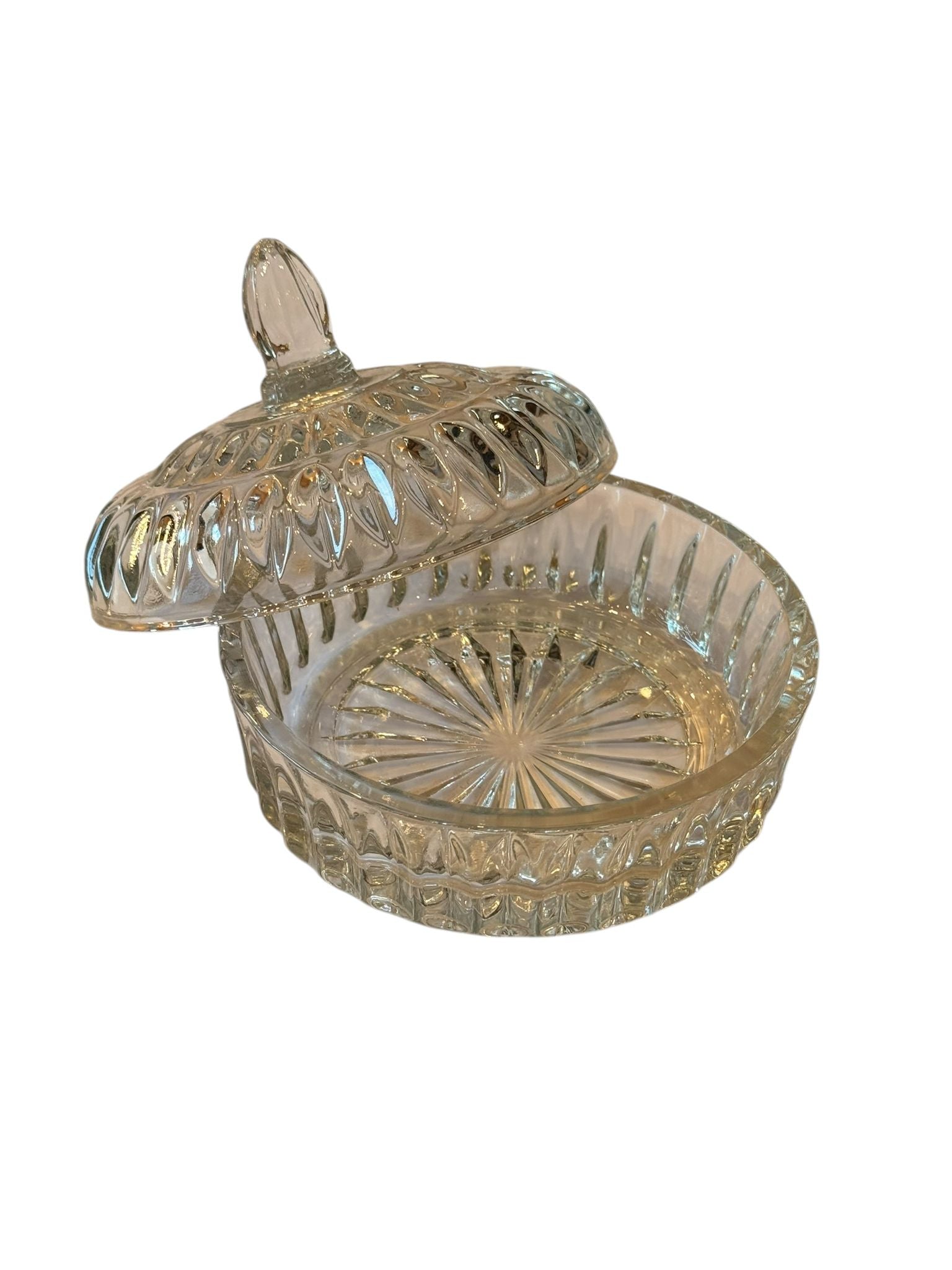Bomboniera sticla cu capac model decorativ transparent Zarrin
