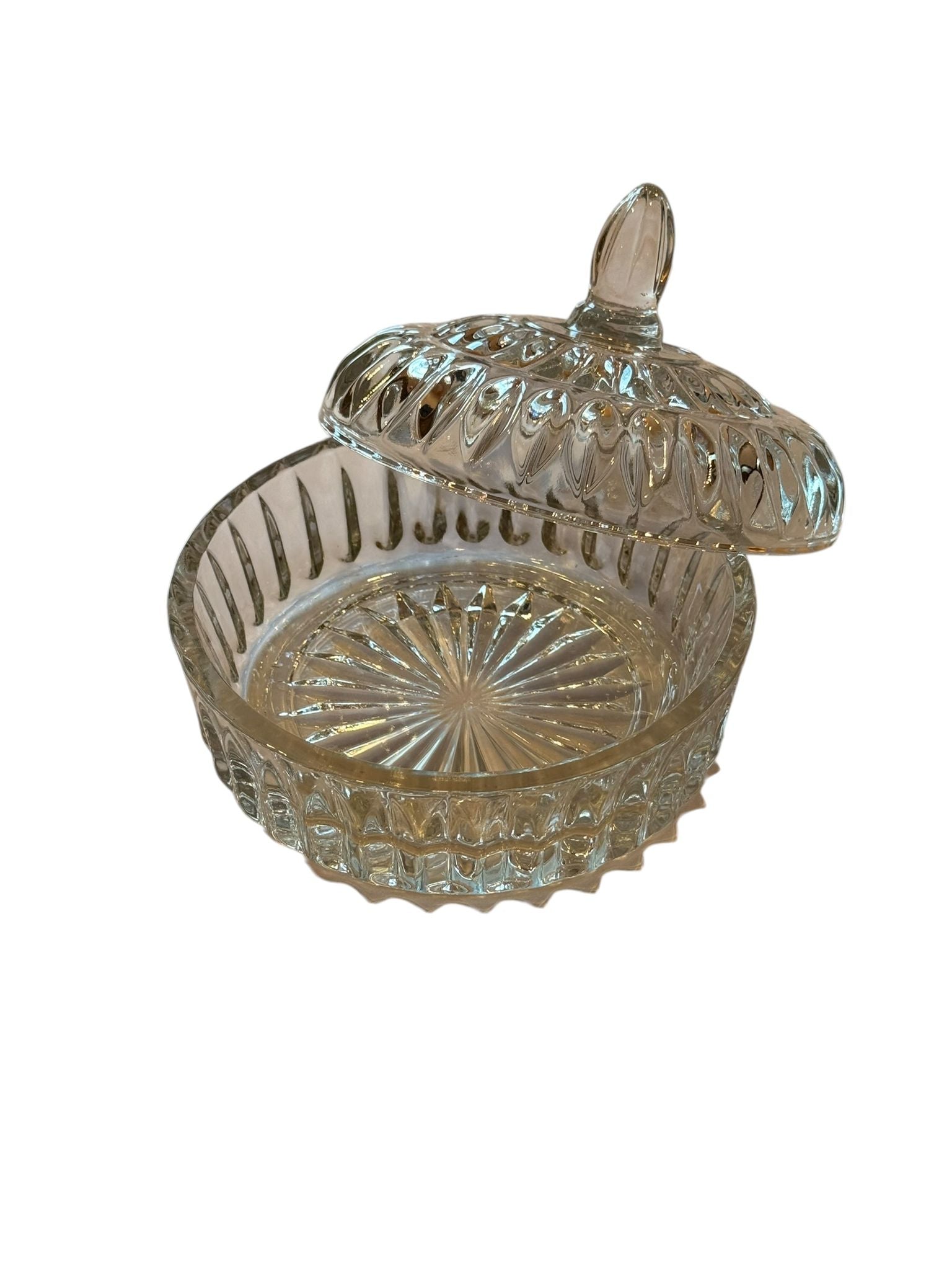Bomboniera sticla cu capac model decorativ transparent Zarrin