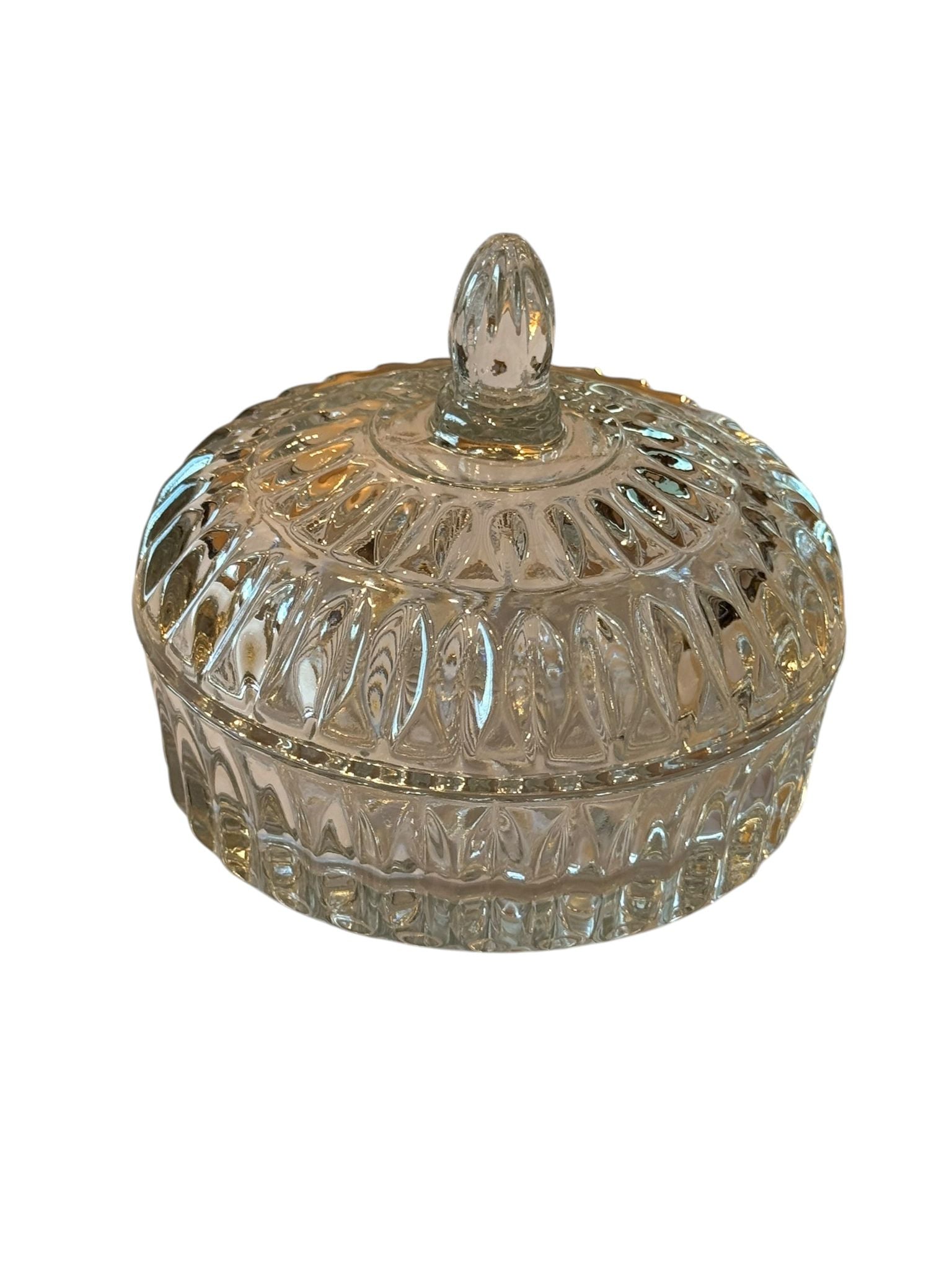 Bomboniera sticla cu capac model decorativ transparent Zarrin
