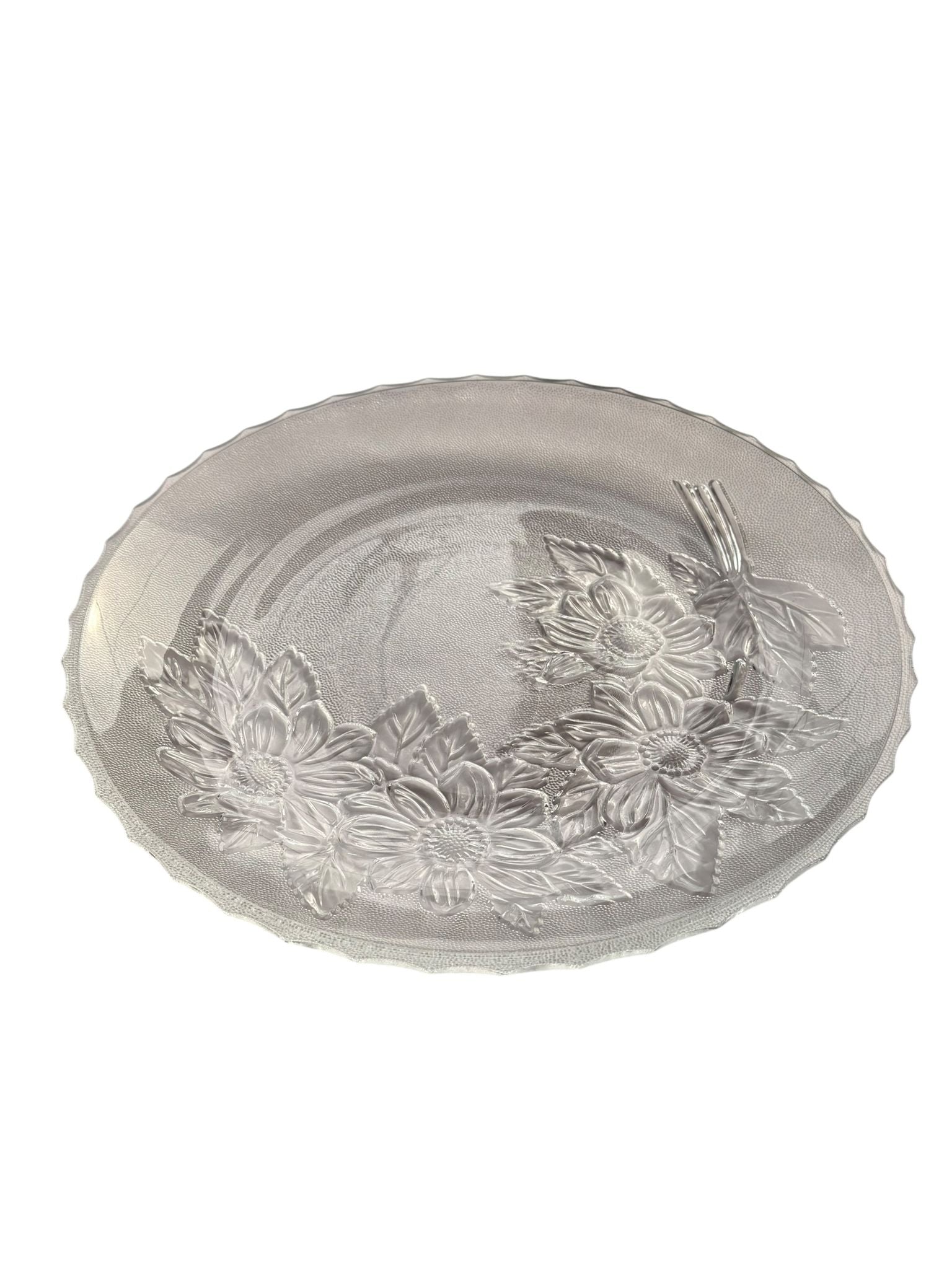 Platou sticla decorativ rotund Glass Gold