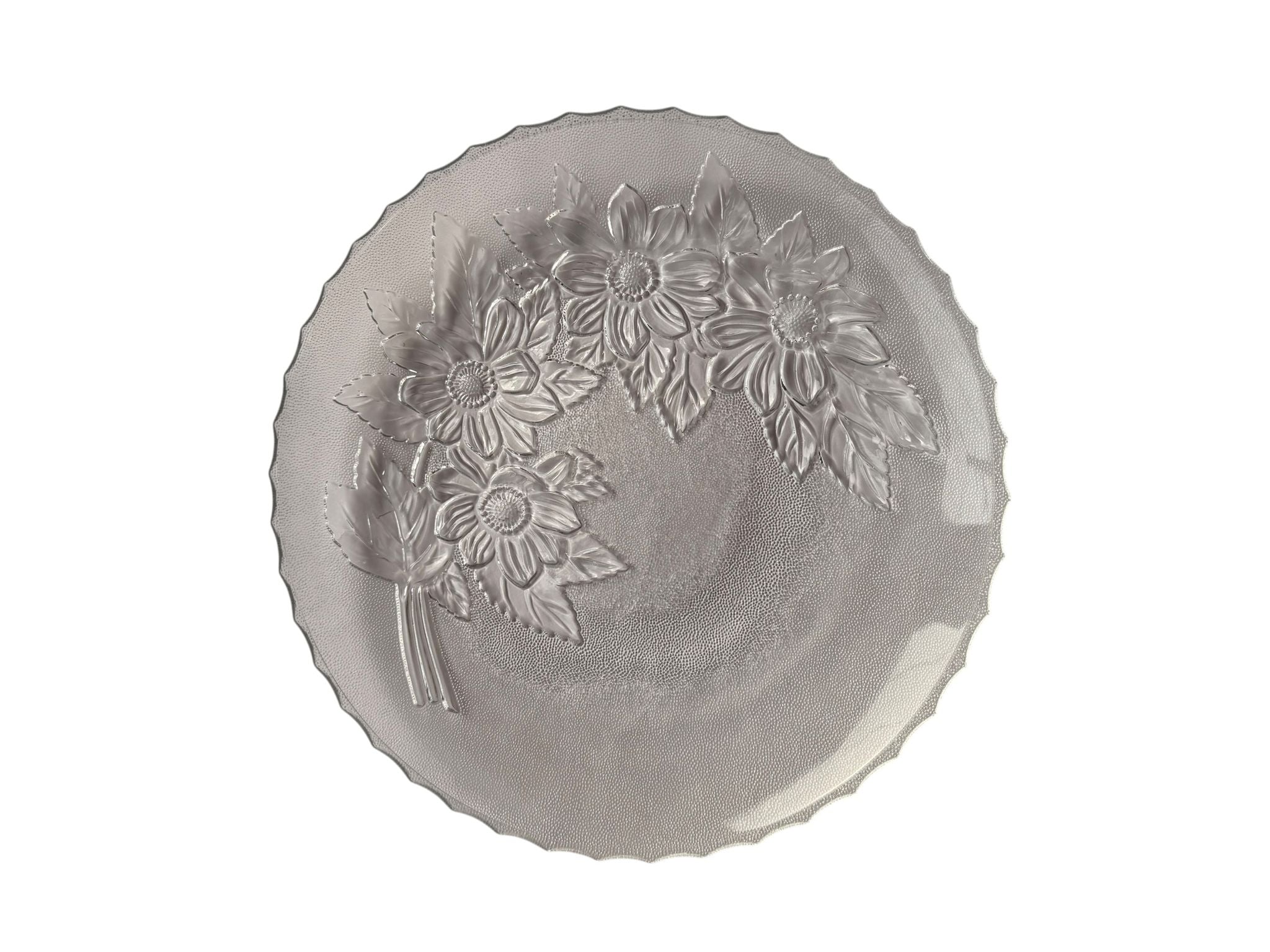 Platou sticla decorativ rotund Glass Gold