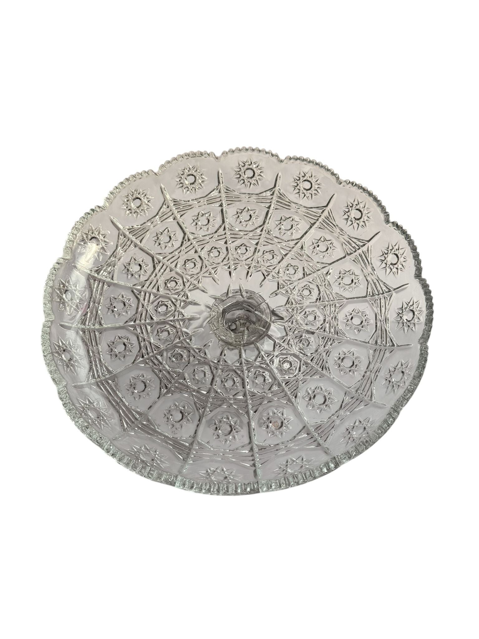 Platou sticla cu picior decorativ Fujin 28 cm