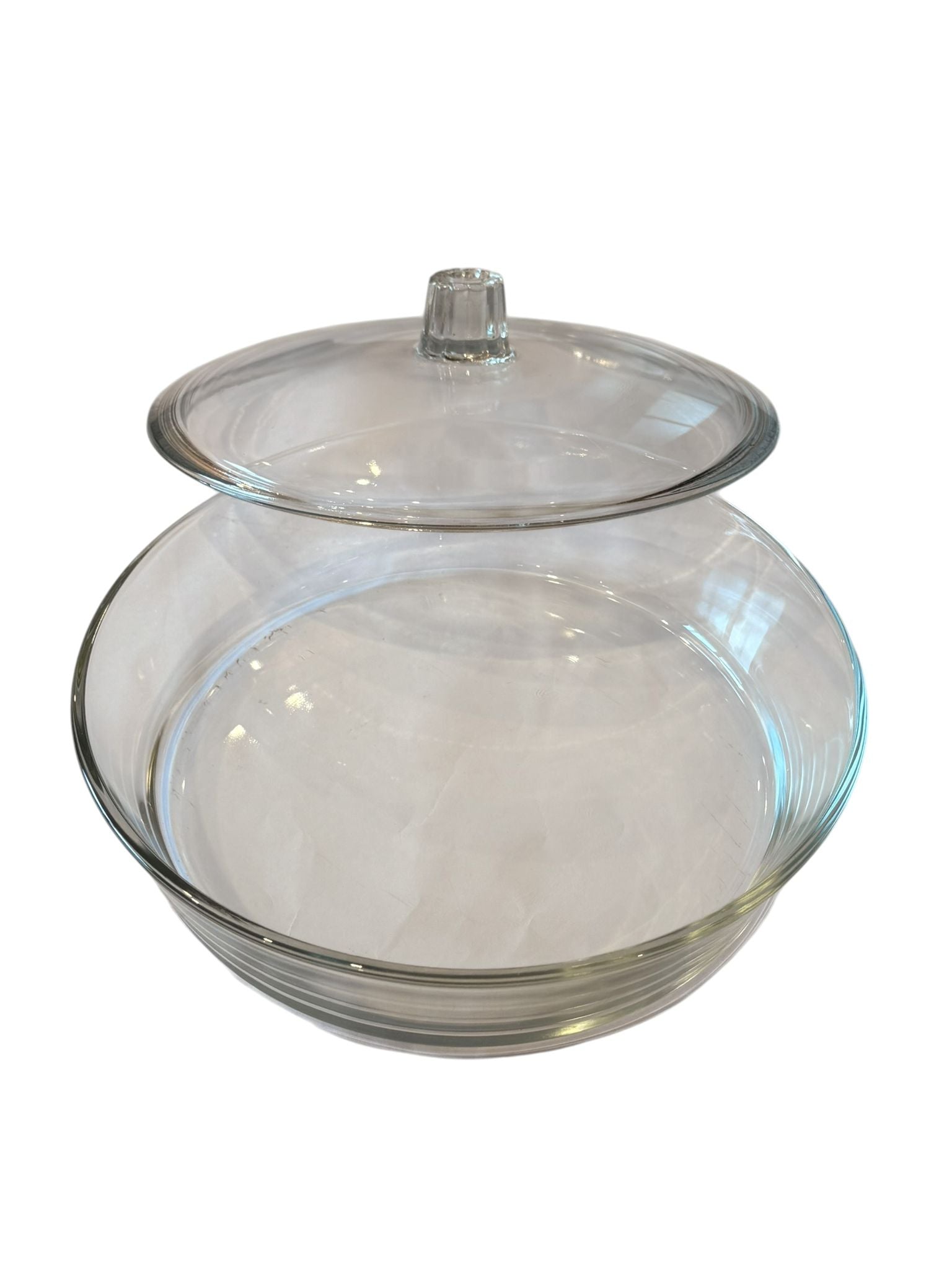 Vas yena rotund cu capac sticla termorezistent 22 cm