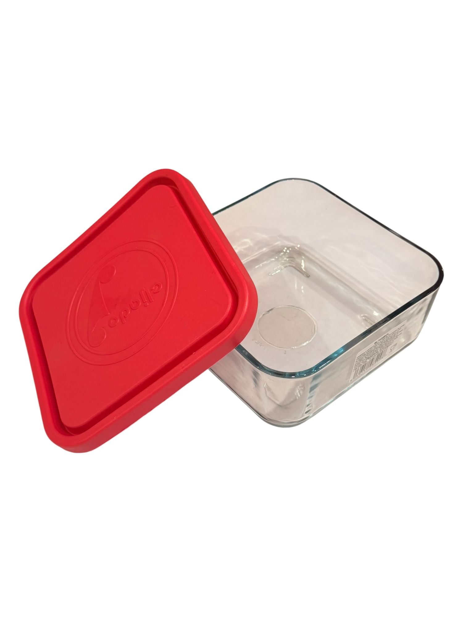 Caserola sticla patrata cu capac plastic 1000 ml