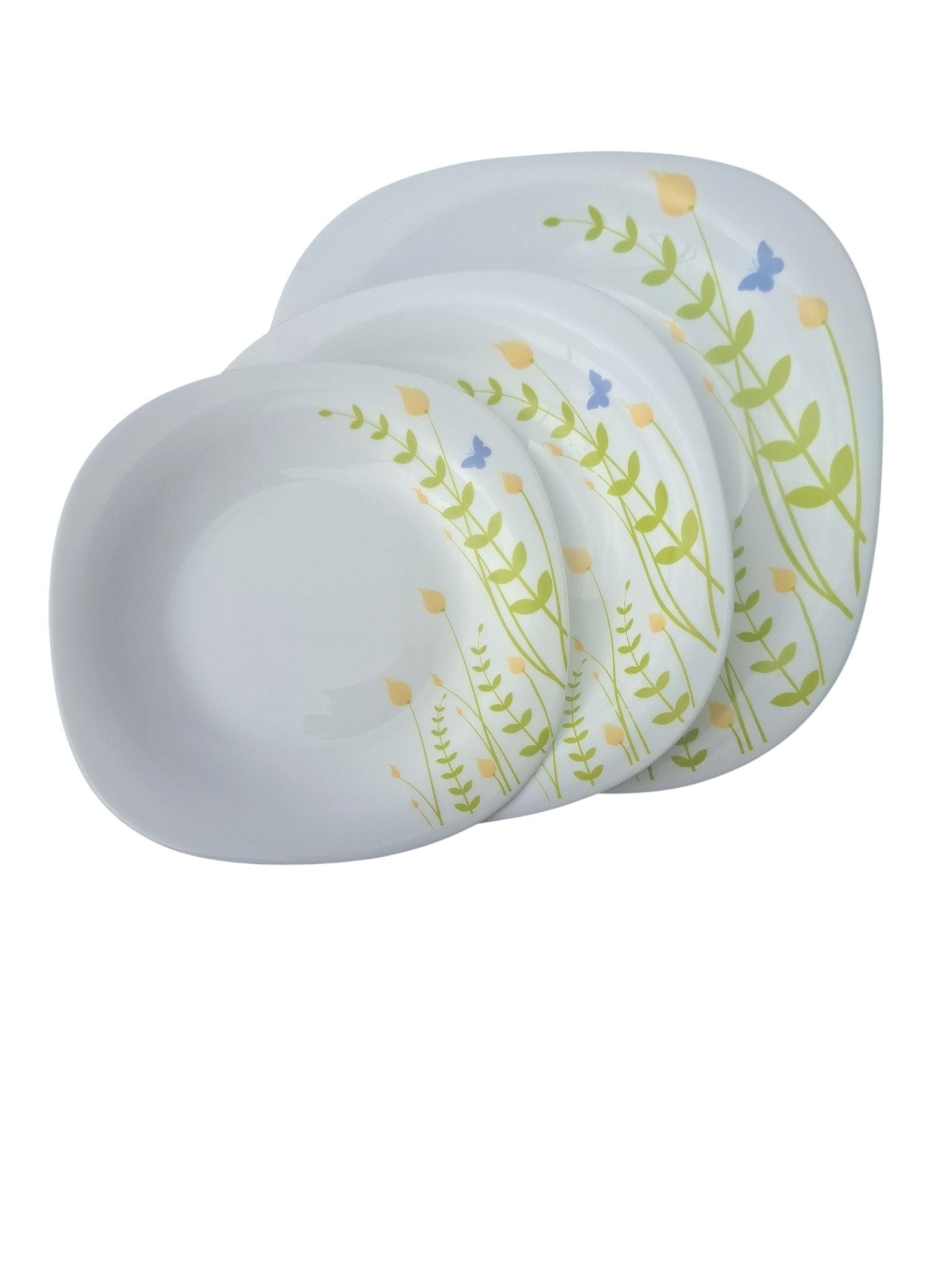 Set farfurii 18 piese din opal model floral patrat