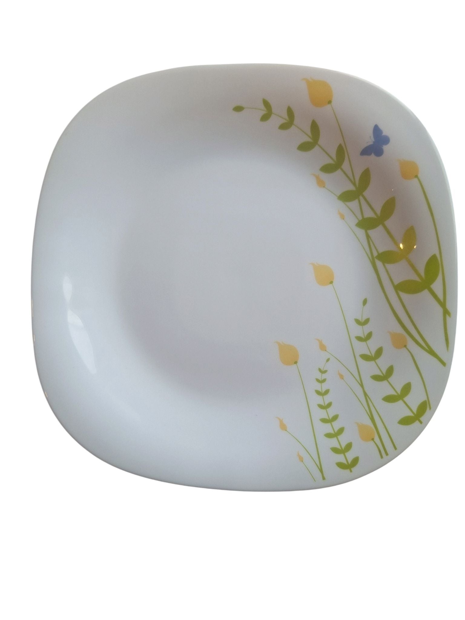 Set farfurii 18 piese din opal model floral patrat