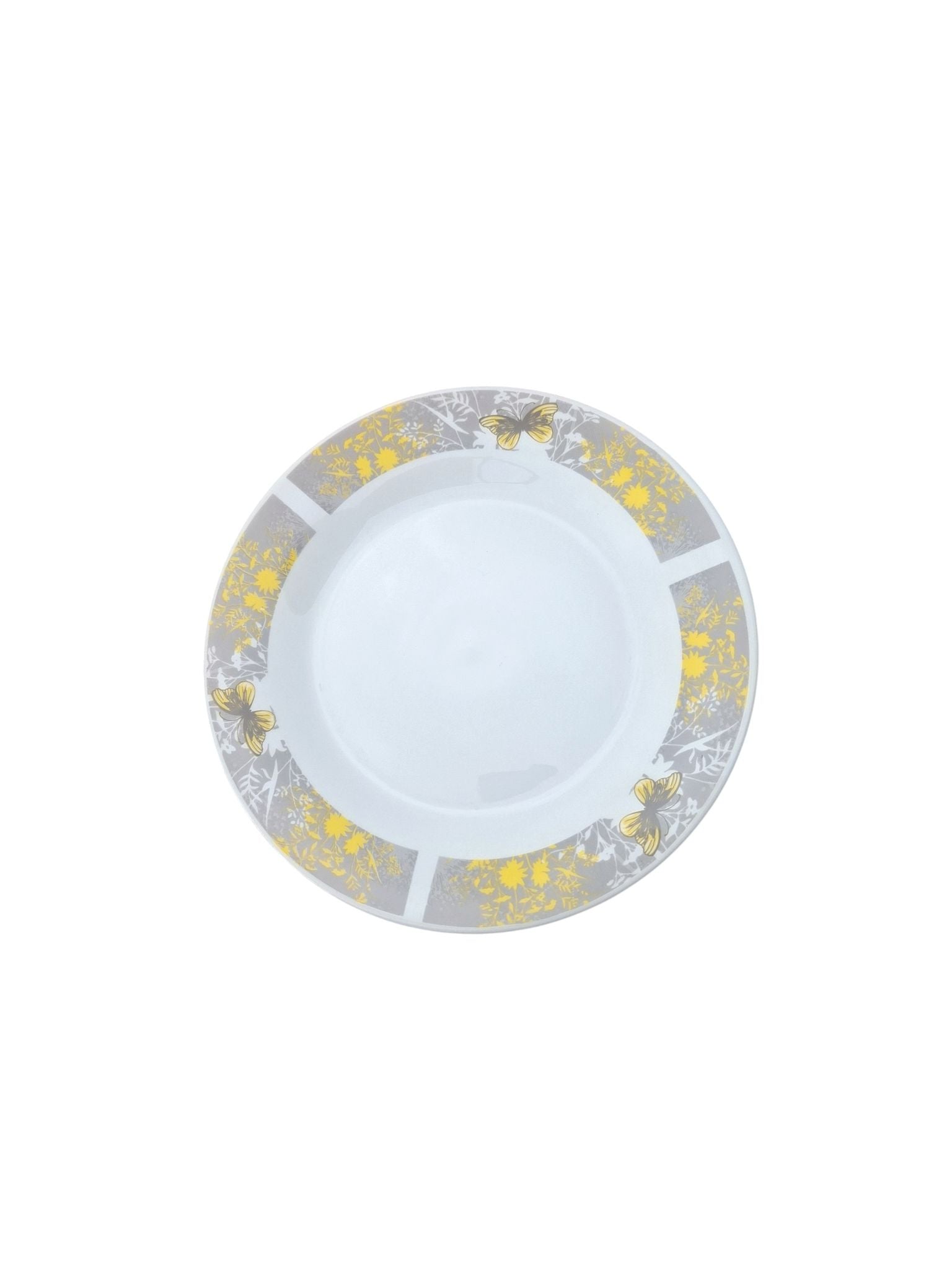 Set masa portelan 24 piese cu cani model fluturi galbeni Romanita