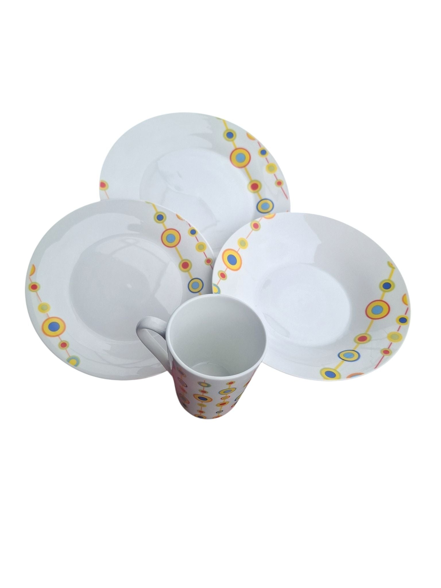 Set vesela portelan 24 piese Regency Deluxe Raysa cu cani si farfurii