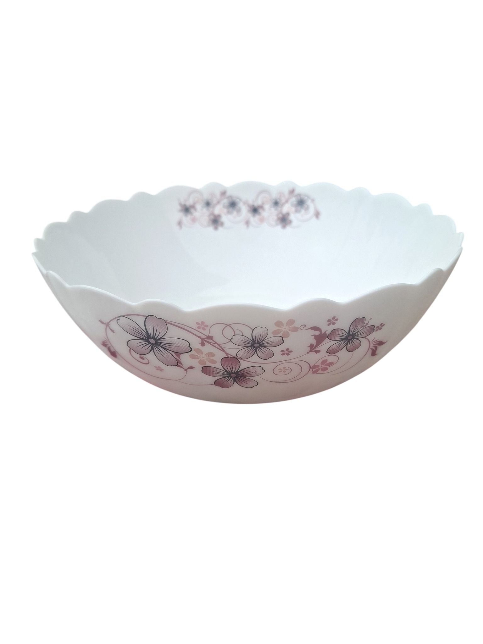 Set masa opal floral 32 piese pentru 6 persoane cu cesti si bol salata