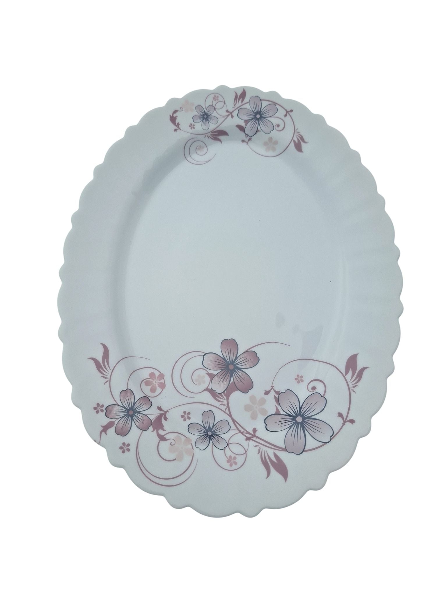 Set masa opal floral 32 piese pentru 6 persoane cu cesti si bol salata