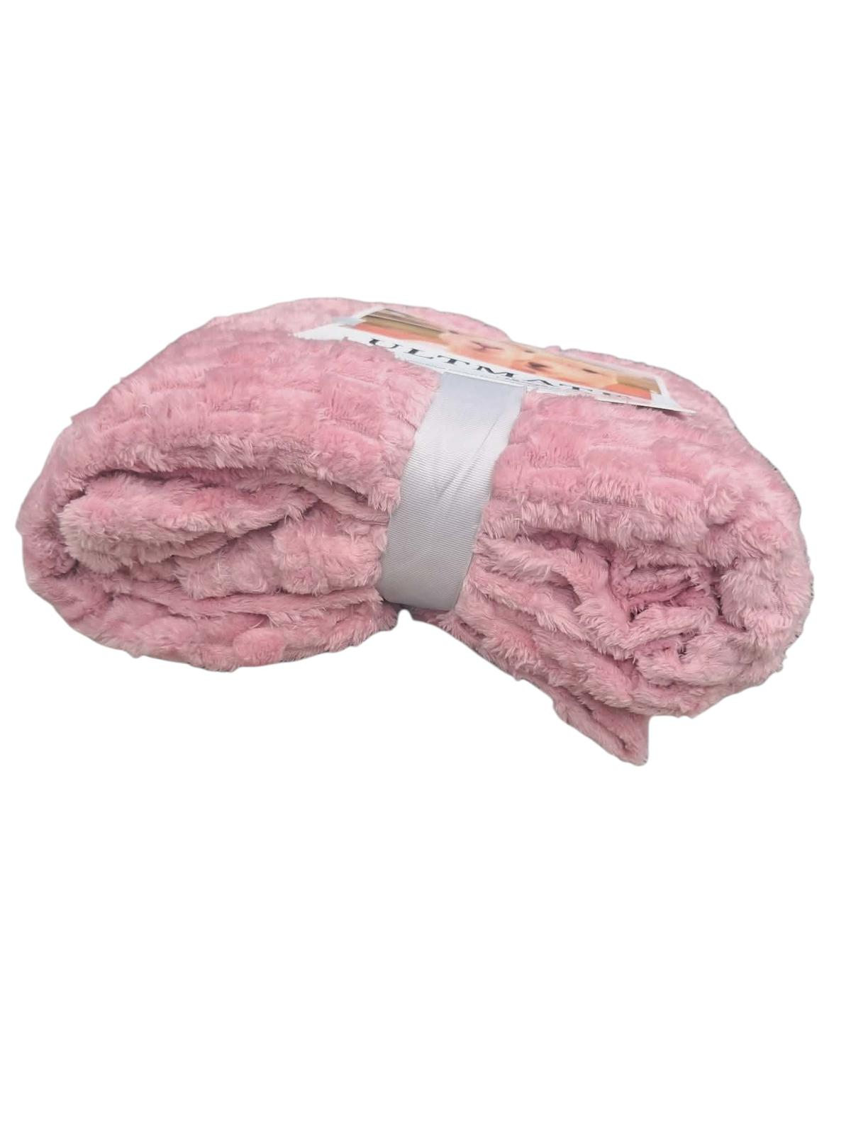 Patura Subtire si Pufoasa Sherpa Roz Deschis 200x230 cm Perfecta pentru Vara si Serile Racoroase