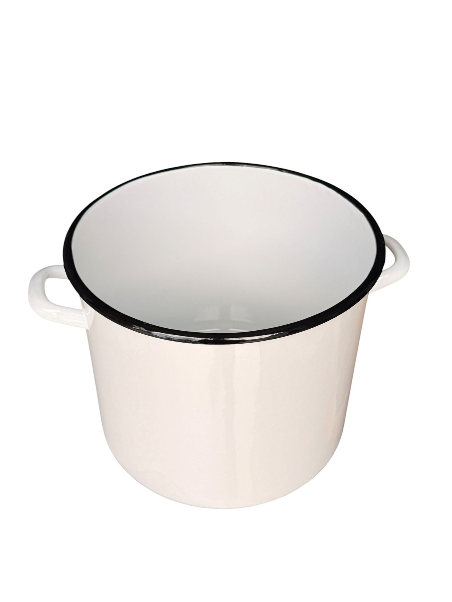 Oala emailata cu capac 15L 28 cm culoare alba