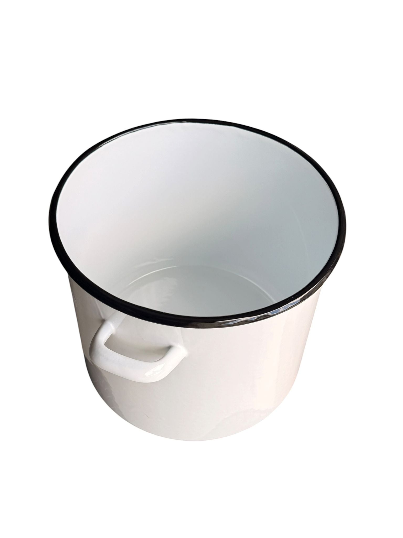 Oala emailata cu capac 15L 28 cm culoare alba