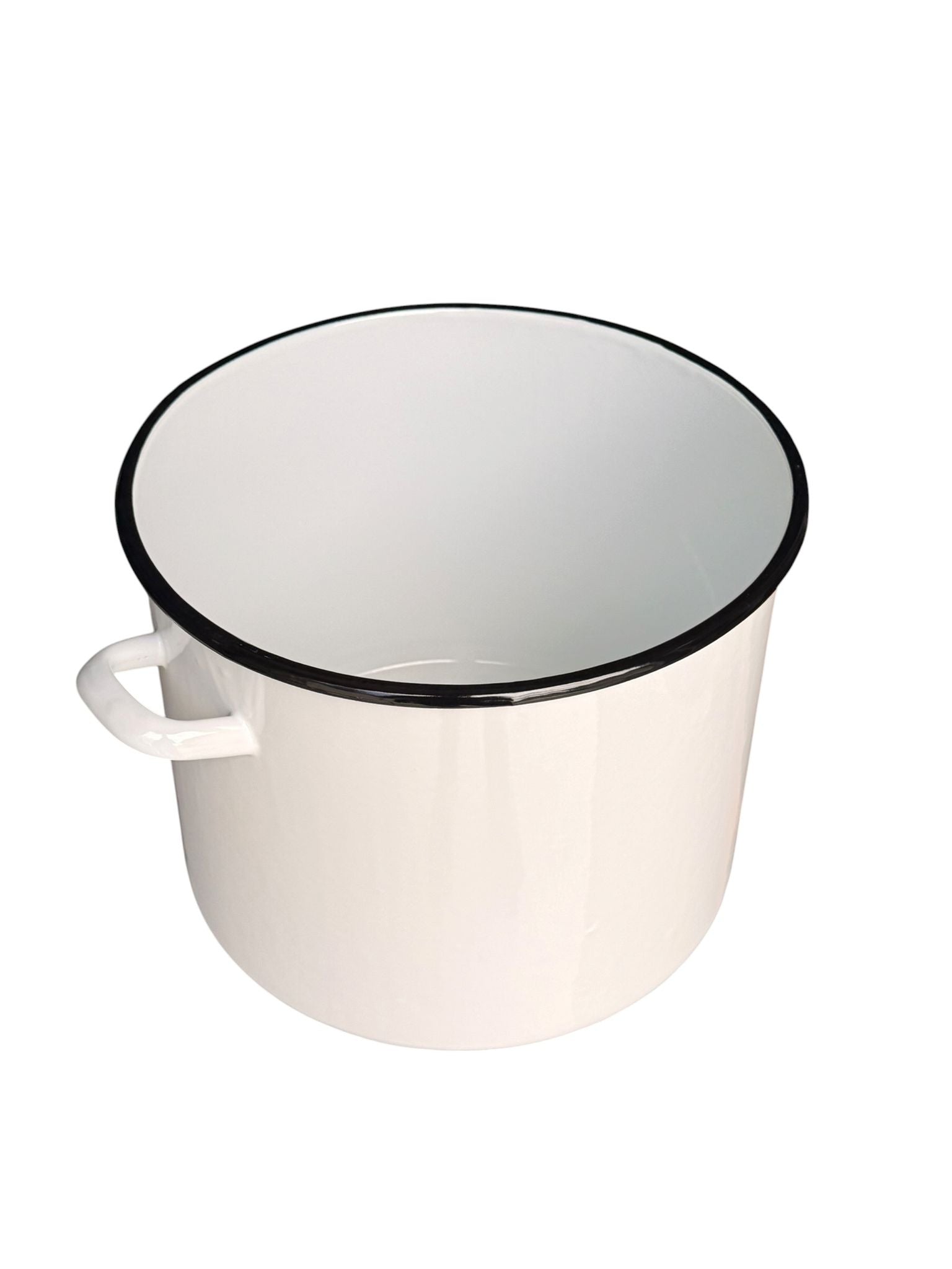 Oala emailata cu capac 18L 30 cm culoare alba