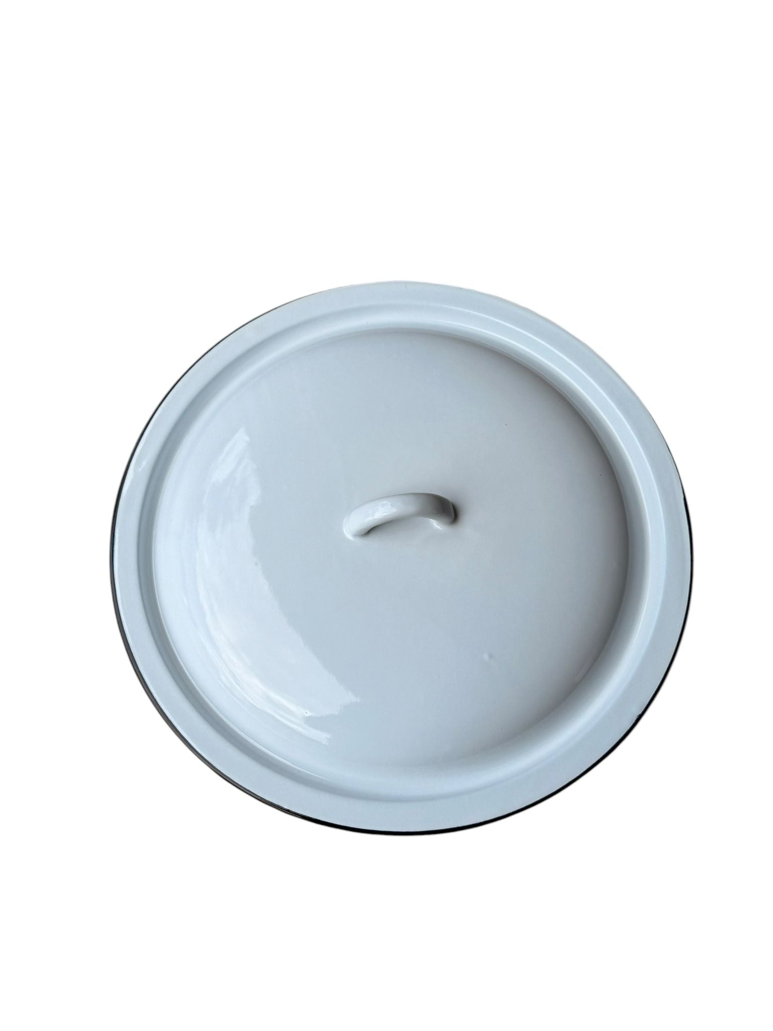 Oala emailata cu capac 18L 30 cm culoare alba
