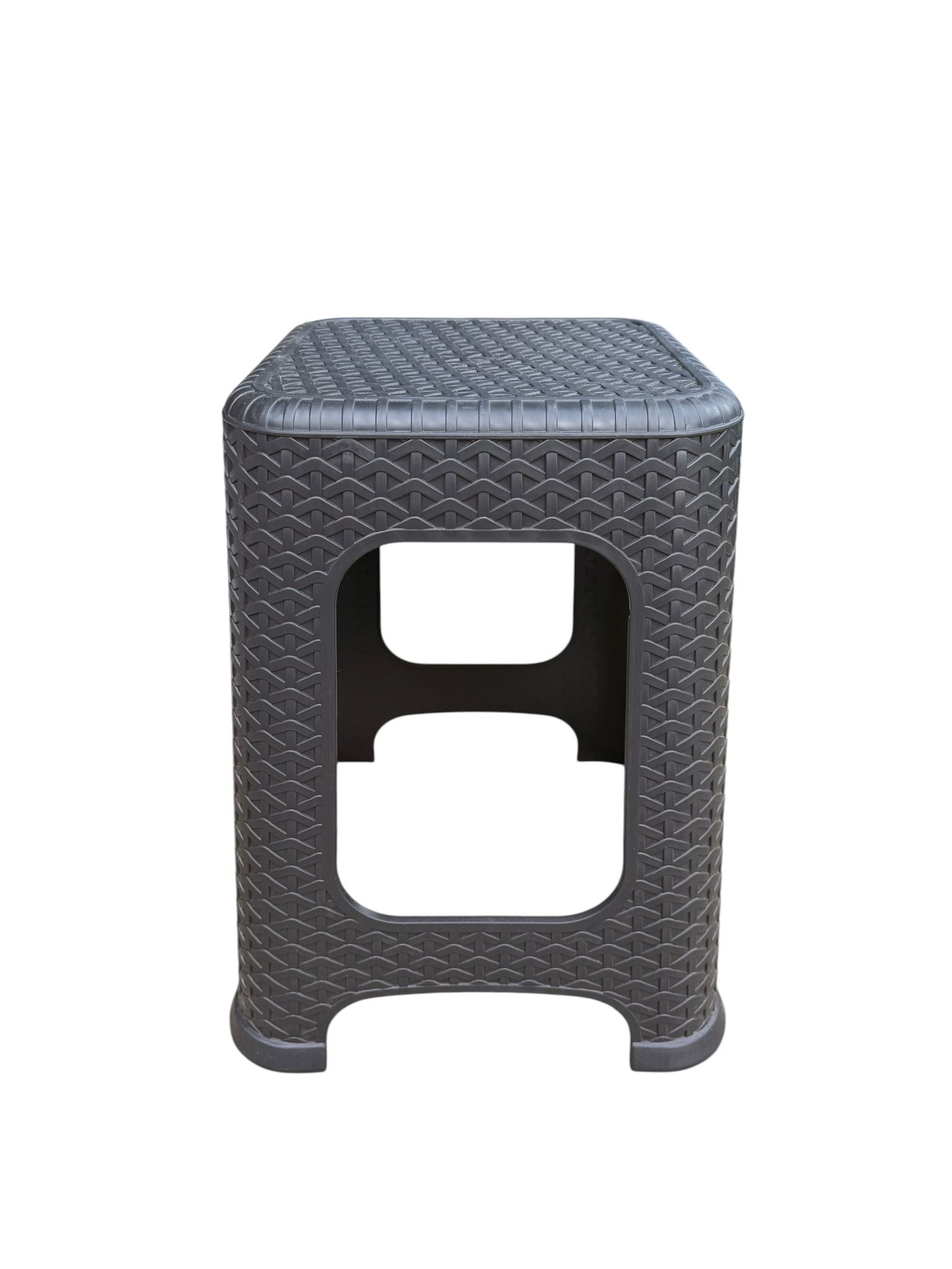 Taburet Tip Ratan Plastic Rezistent Interior Exterior Antracit