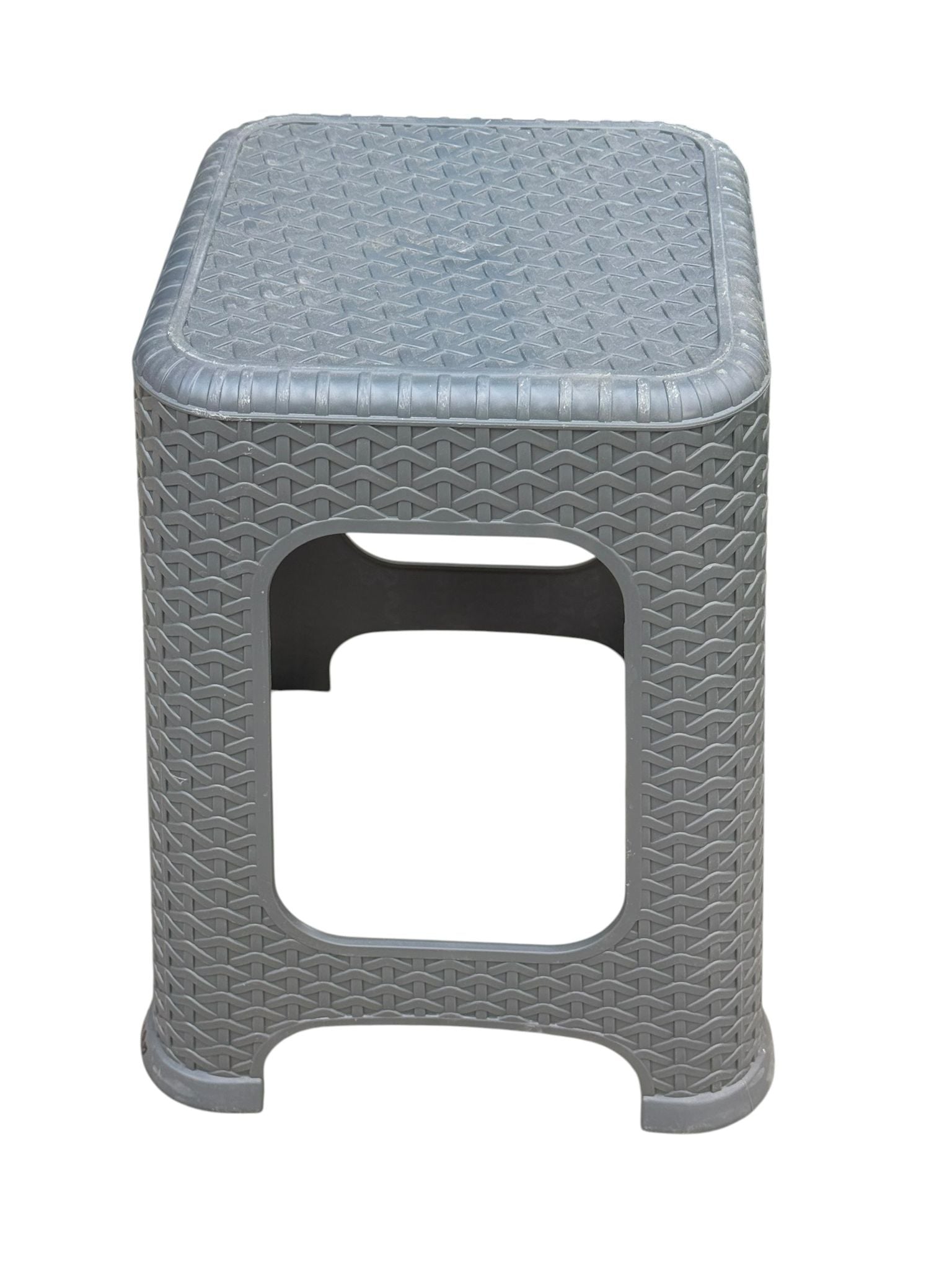Taburet Tip Ratan Gri Plastic Rezistent Pentru Interior si Exterior
