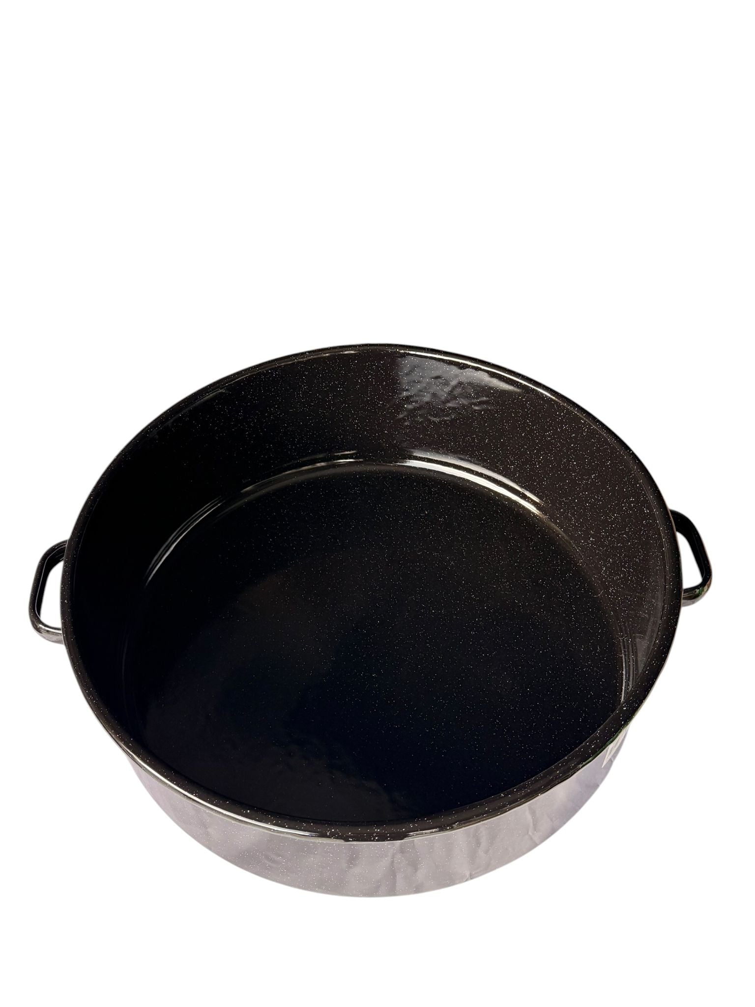 Cratita Emailata cu Capac 20L Neagra Tabla Emailata 43 cm