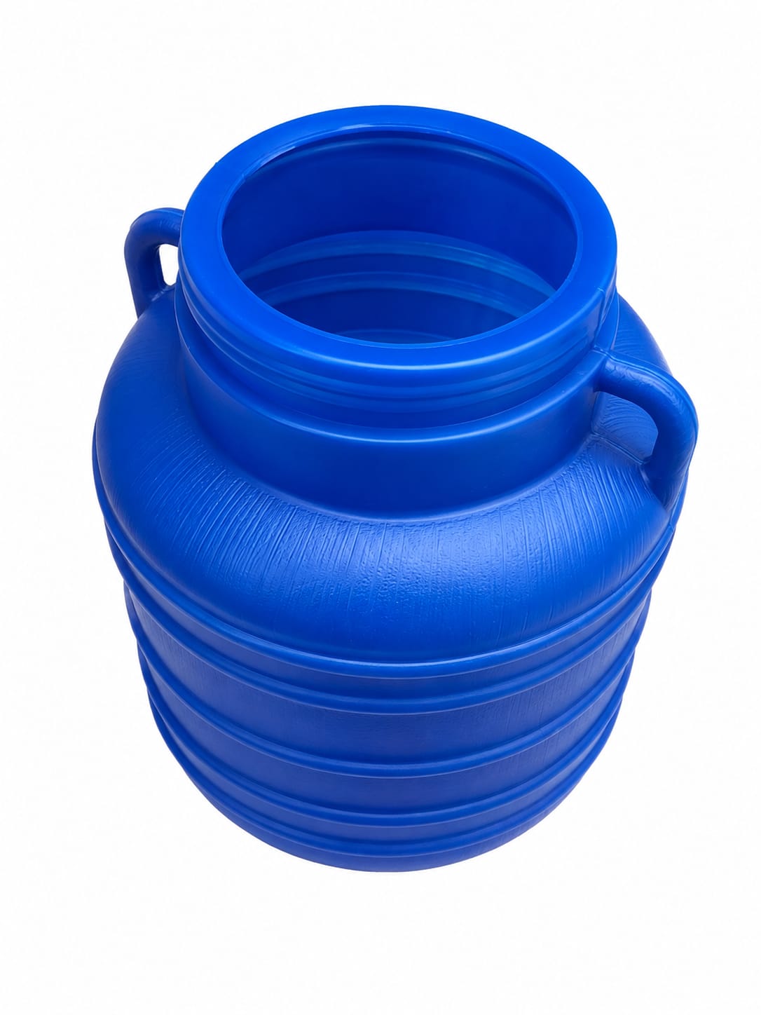 Bidon alimentar din plastic cu capac filetat si manere, 15 litri, albastru