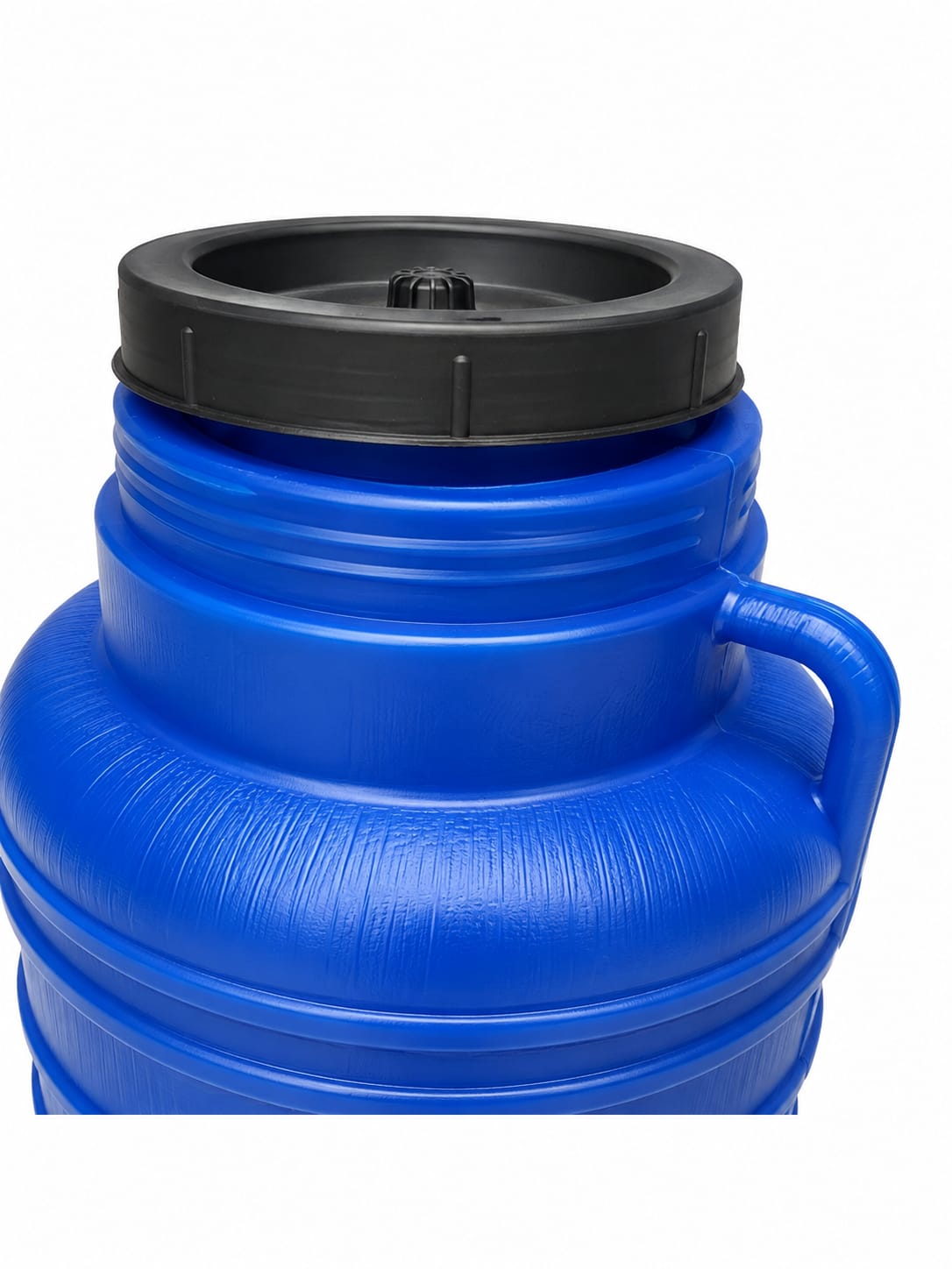 Bidon alimentar din plastic cu capac filetat si manere, 15 litri, albastru