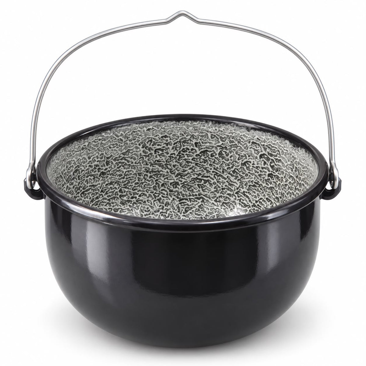 Ceaun marmorat 4,5 litri, diametru 22 cm, cu maner metalic, negru