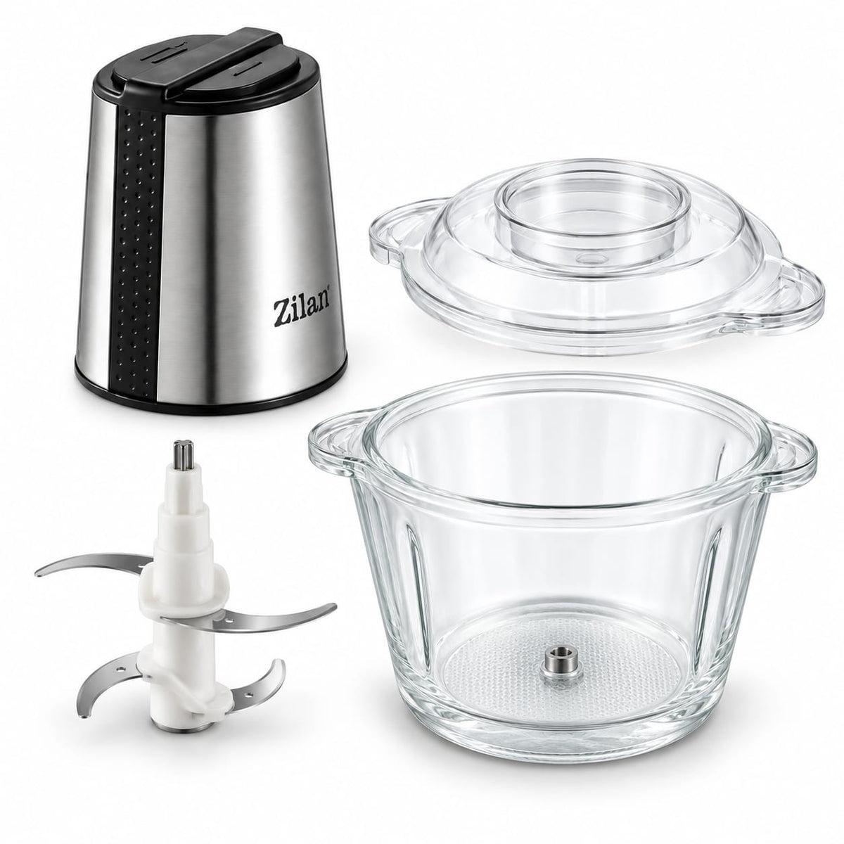 Tocator electric Zilan ZLN3888, 300 W, bol sticla 1,6 litri, 4 lame inox