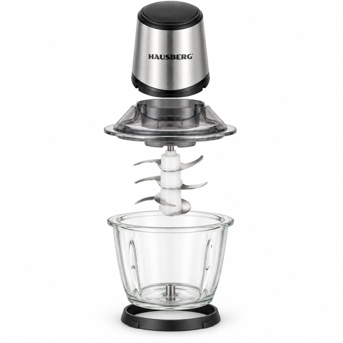 Tocator electric Hausberg HB-4505IN, 500 W, bol sticla 2 litri, 4 lame inox