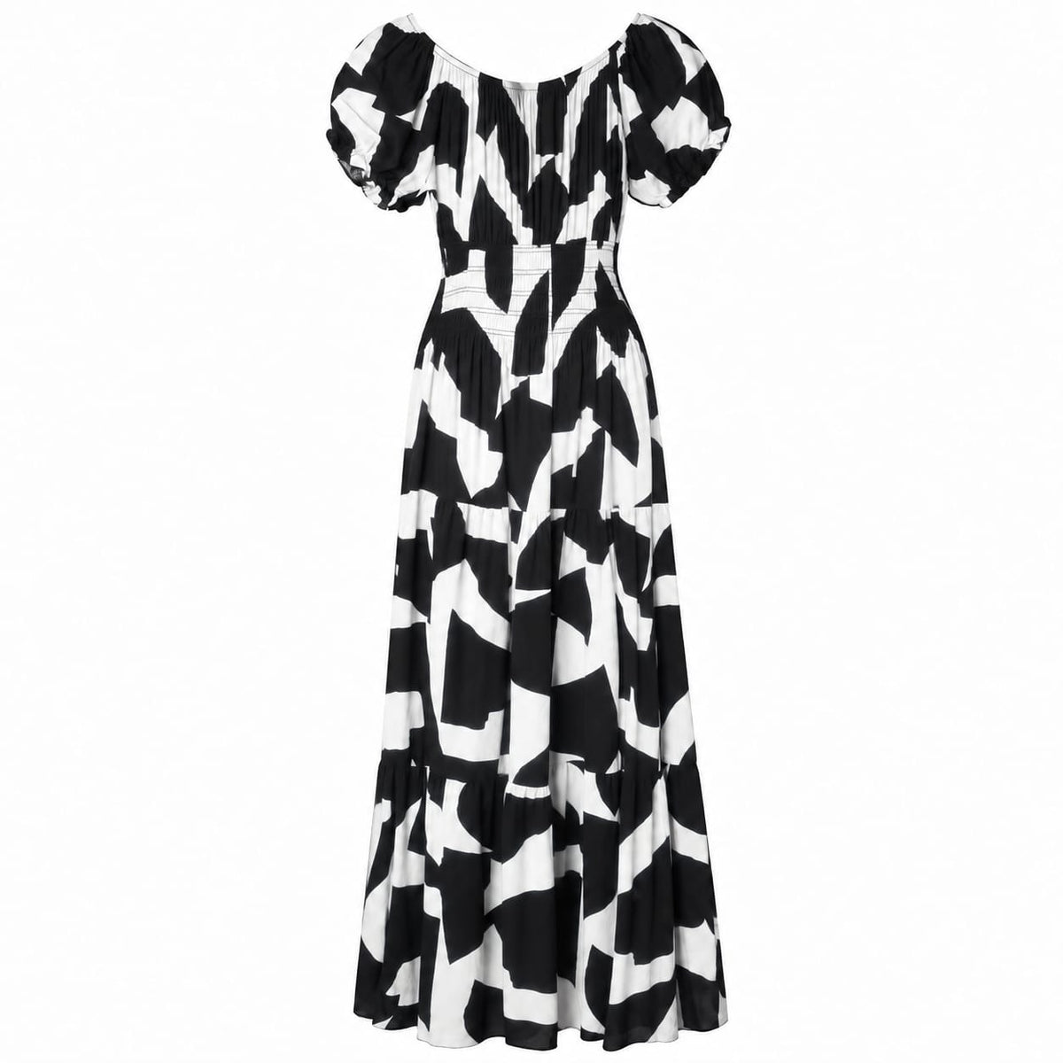 Rochie lunga alb-negru XL/XXL la oferta - Lichidare stoc