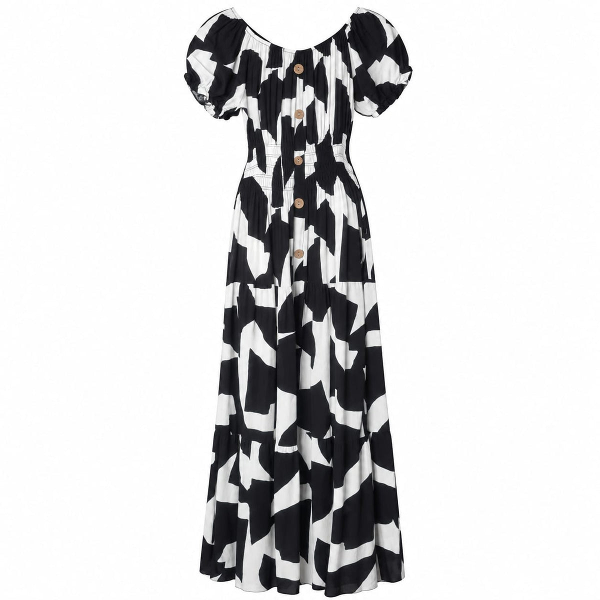 Rochie lunga alb-negru XL/XXL la oferta - Lichidare stoc