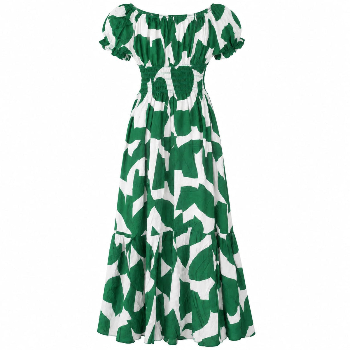 Rochie lunga verde-alb 3XL/4XL la oferta - Lichidare stoc