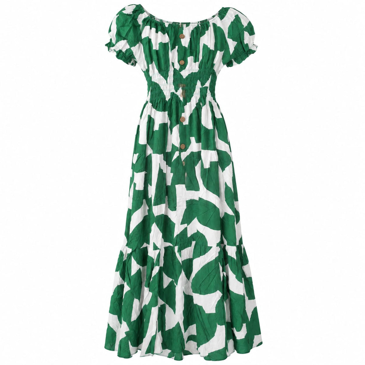 Rochie lunga verde-alb 3XL/4XL la oferta - Lichidare stoc