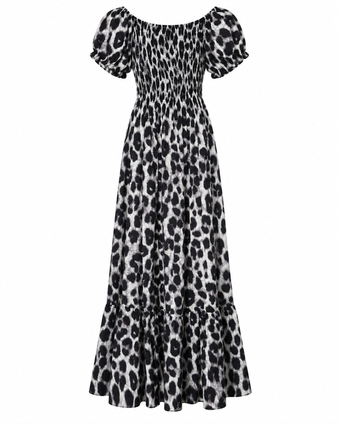 Rochie lunga leopard gri XL/XXL la oferta - Lichidare stoc
