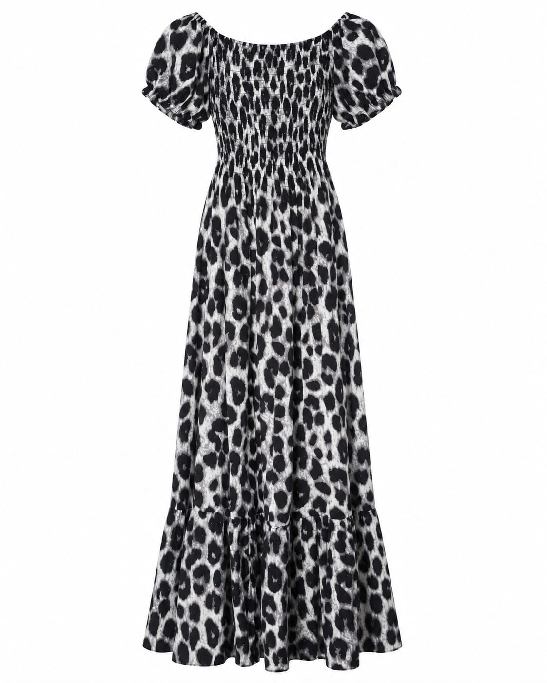 Rochie lunga leopard gri XL/XXL la oferta - Lichidare stoc