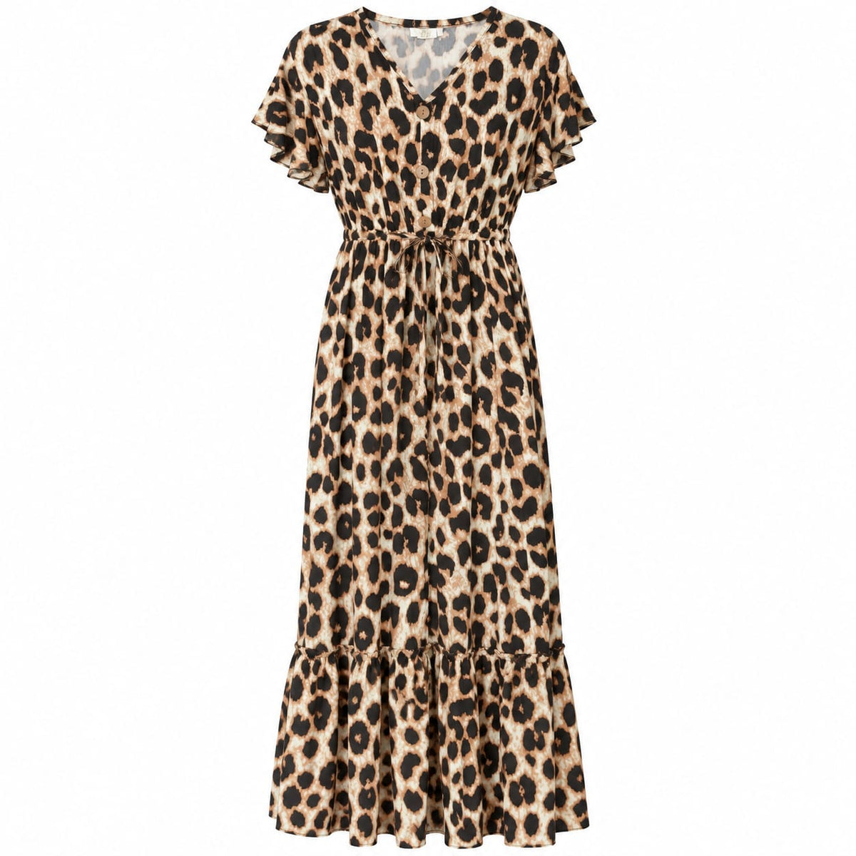 Rochie lunga de vara dama cu imprimeu animal print, marime M/L - Lichidare stoc